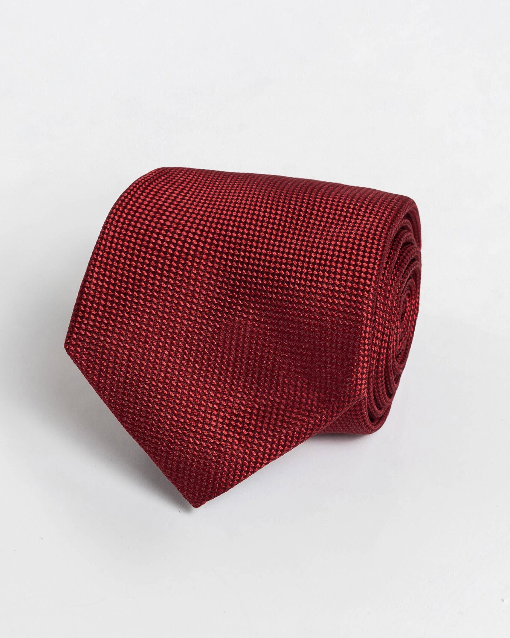 Red Barone 100% silk jacquard tie, 3 inches wide — made in Italy by Ledbury