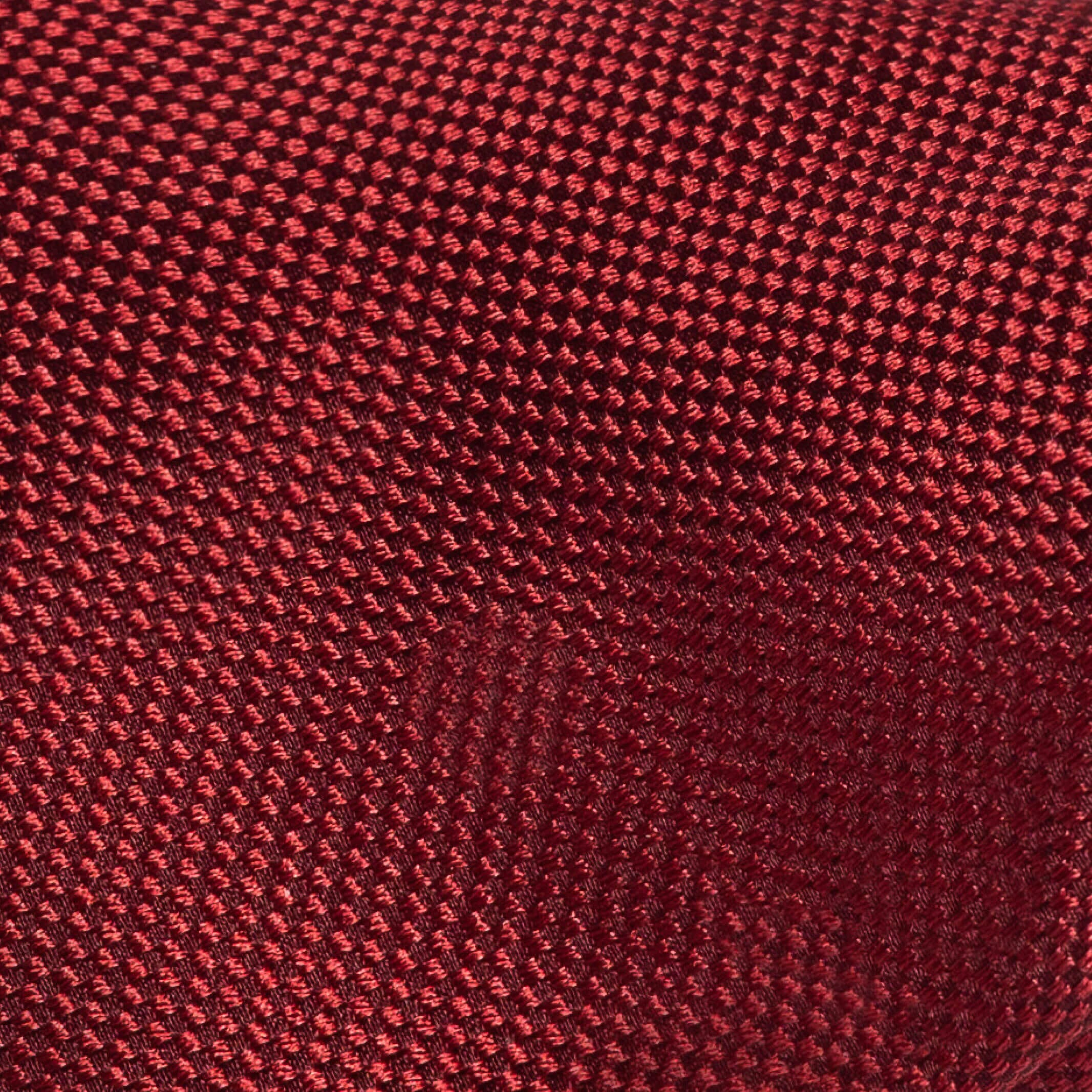 Red Barone silk tie — jacquard weave detail, made in Italy by Ledbury