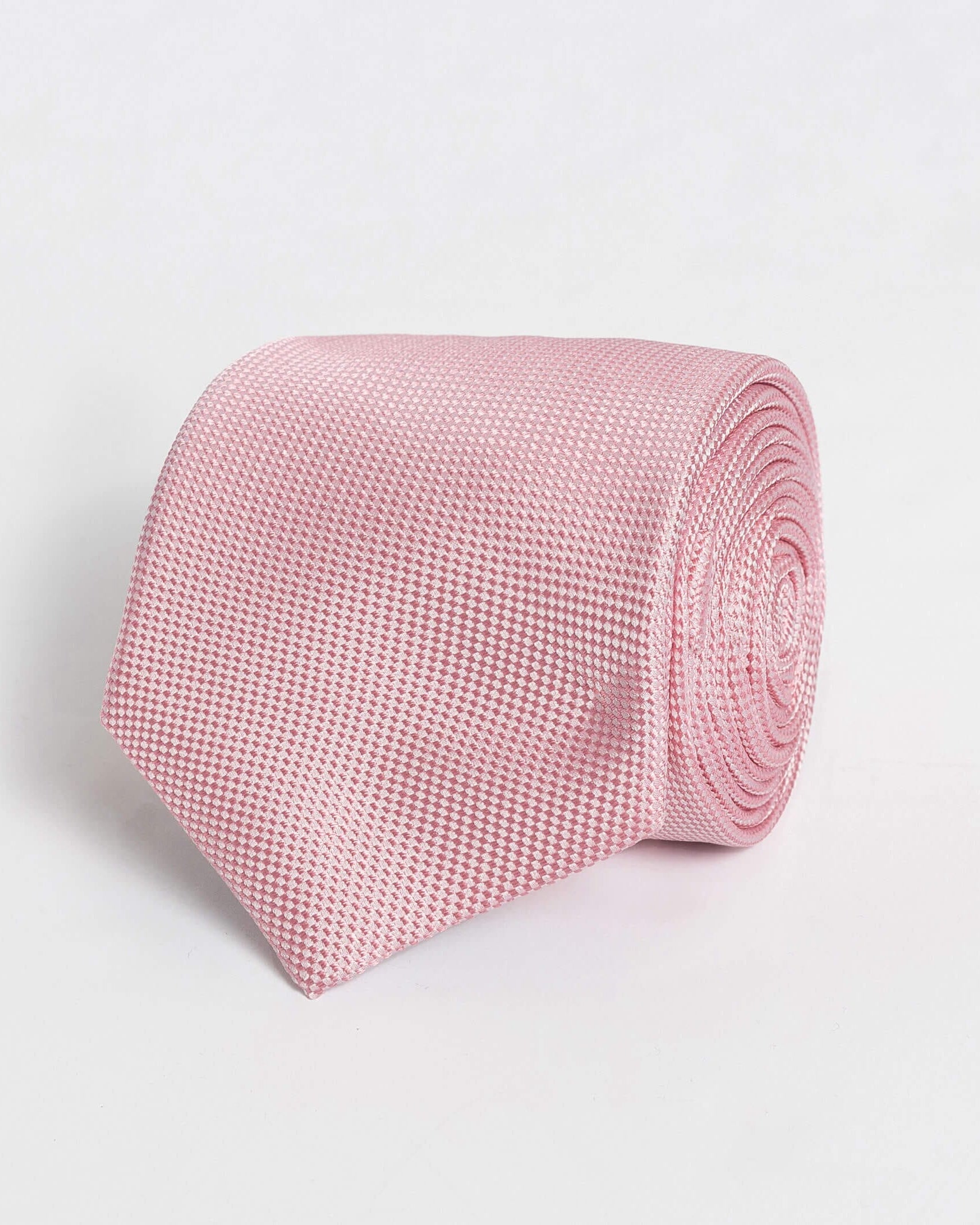 Pink Barone 100% silk jacquard tie, 3 inches wide — made in Italy by Ledbury