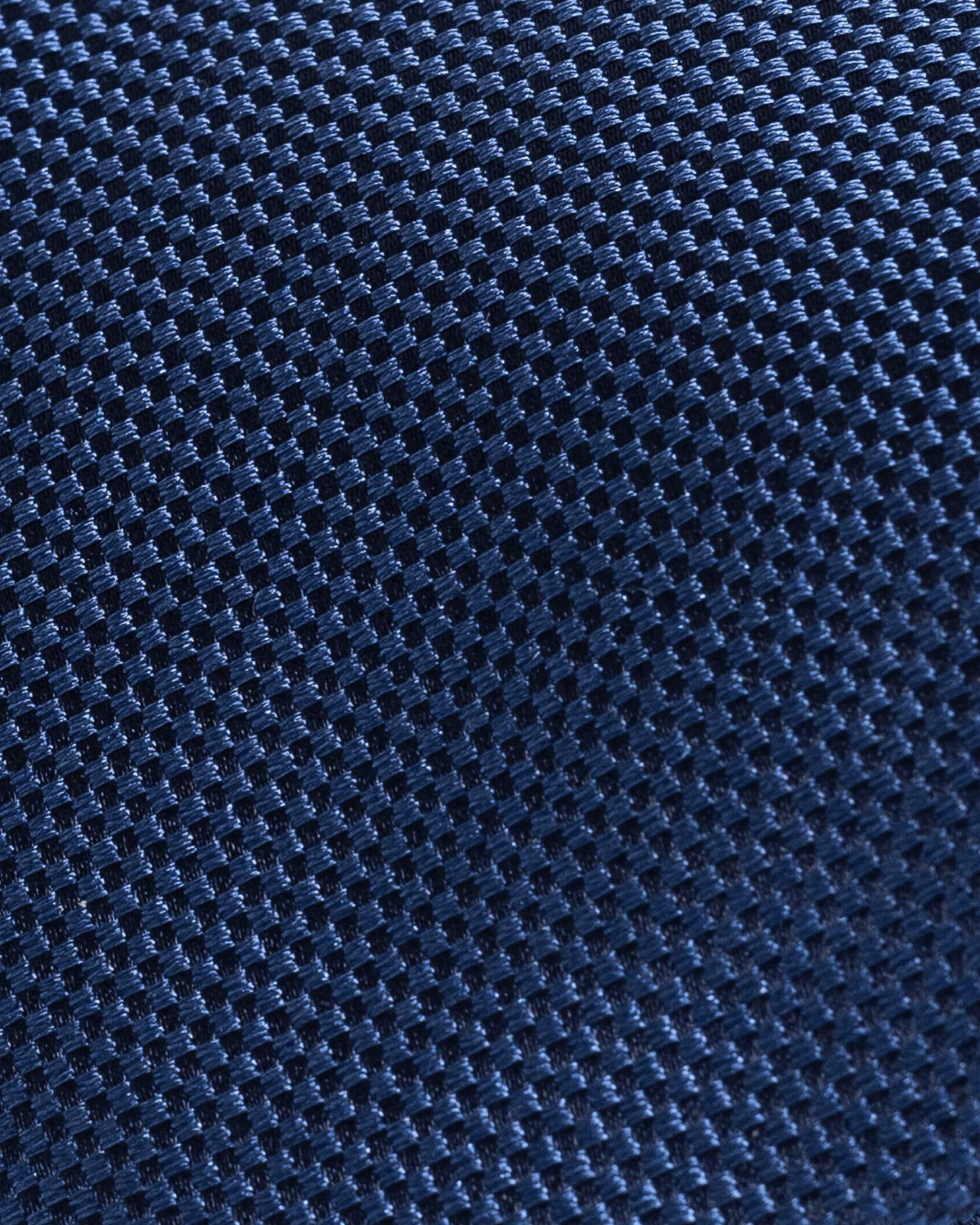 Blue Barone silk tie — jacquard weave detail, made in Italy by Ledbury