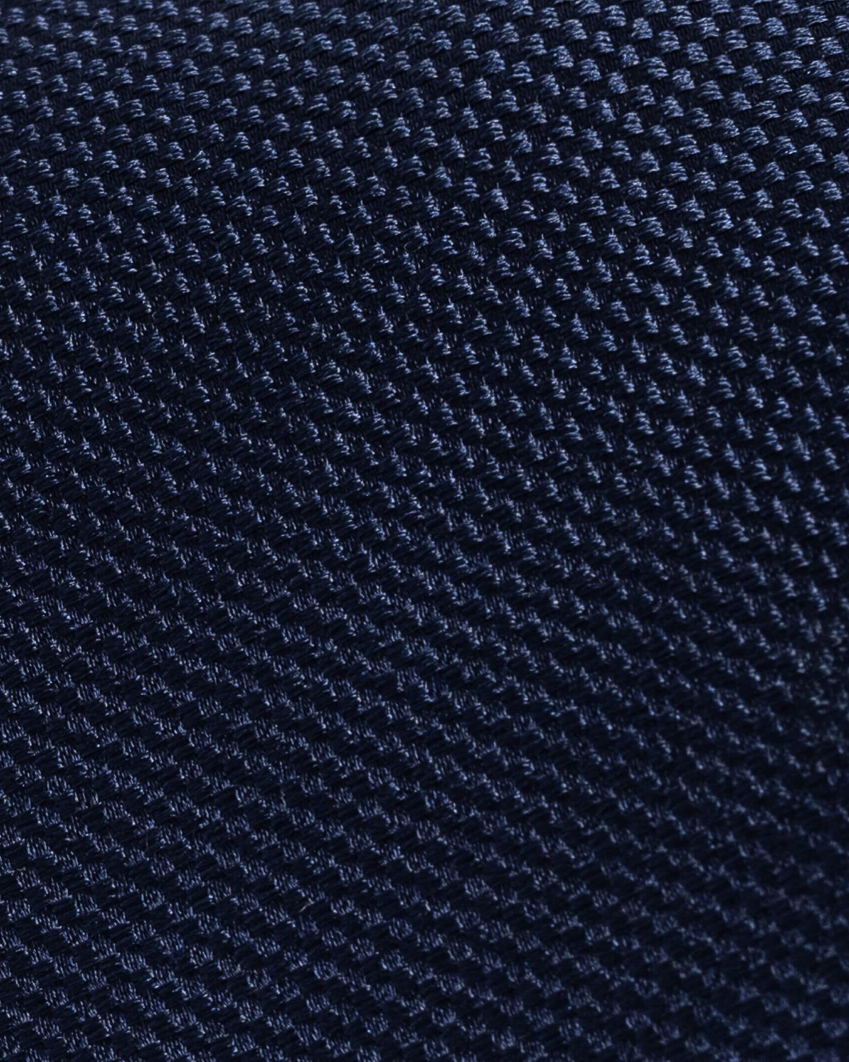 Navy Barone silk tie — jacquard weave detail, made in Italy by Ledbury