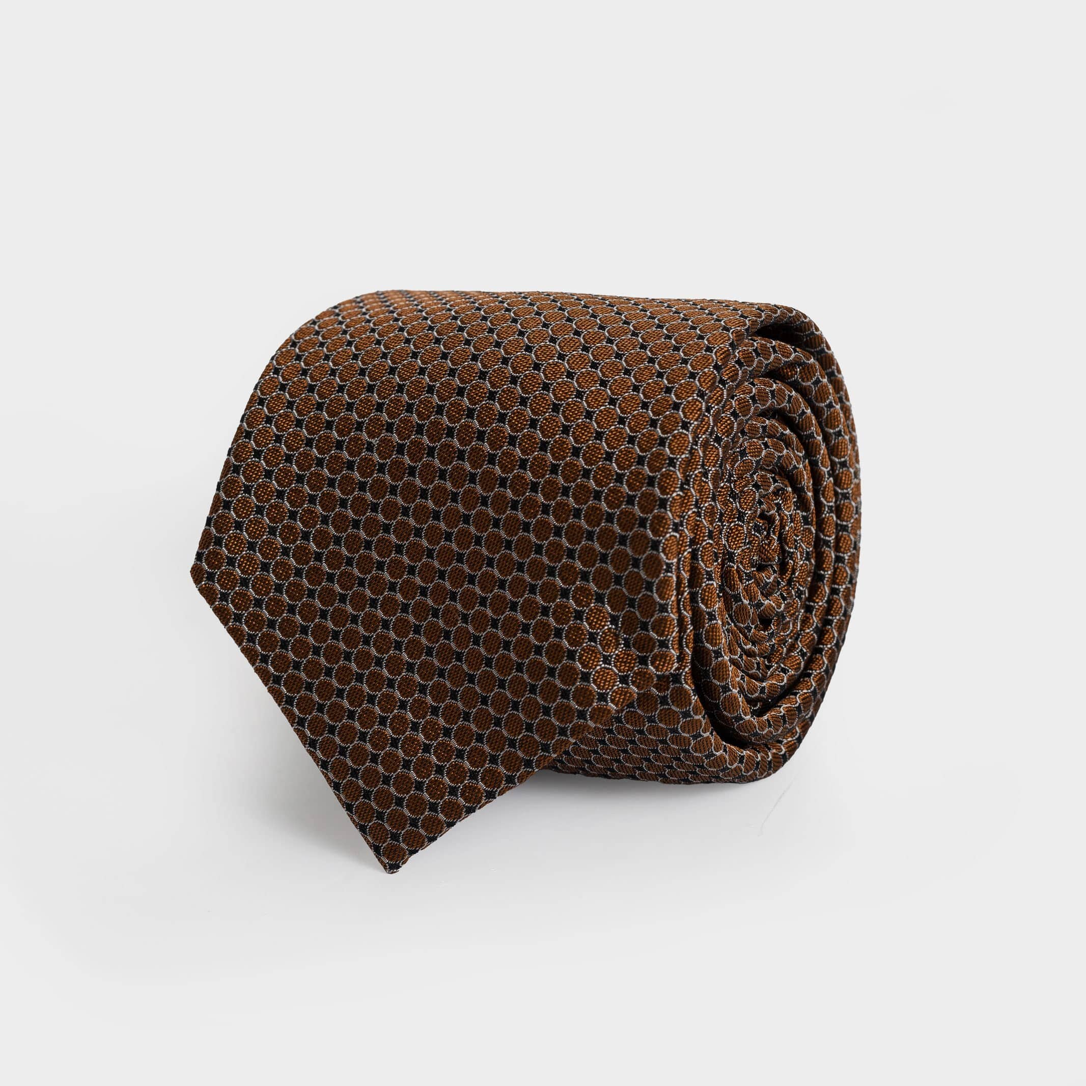 The Burnt Orange Santo Silk Cotton Tie Tie- Ledbury