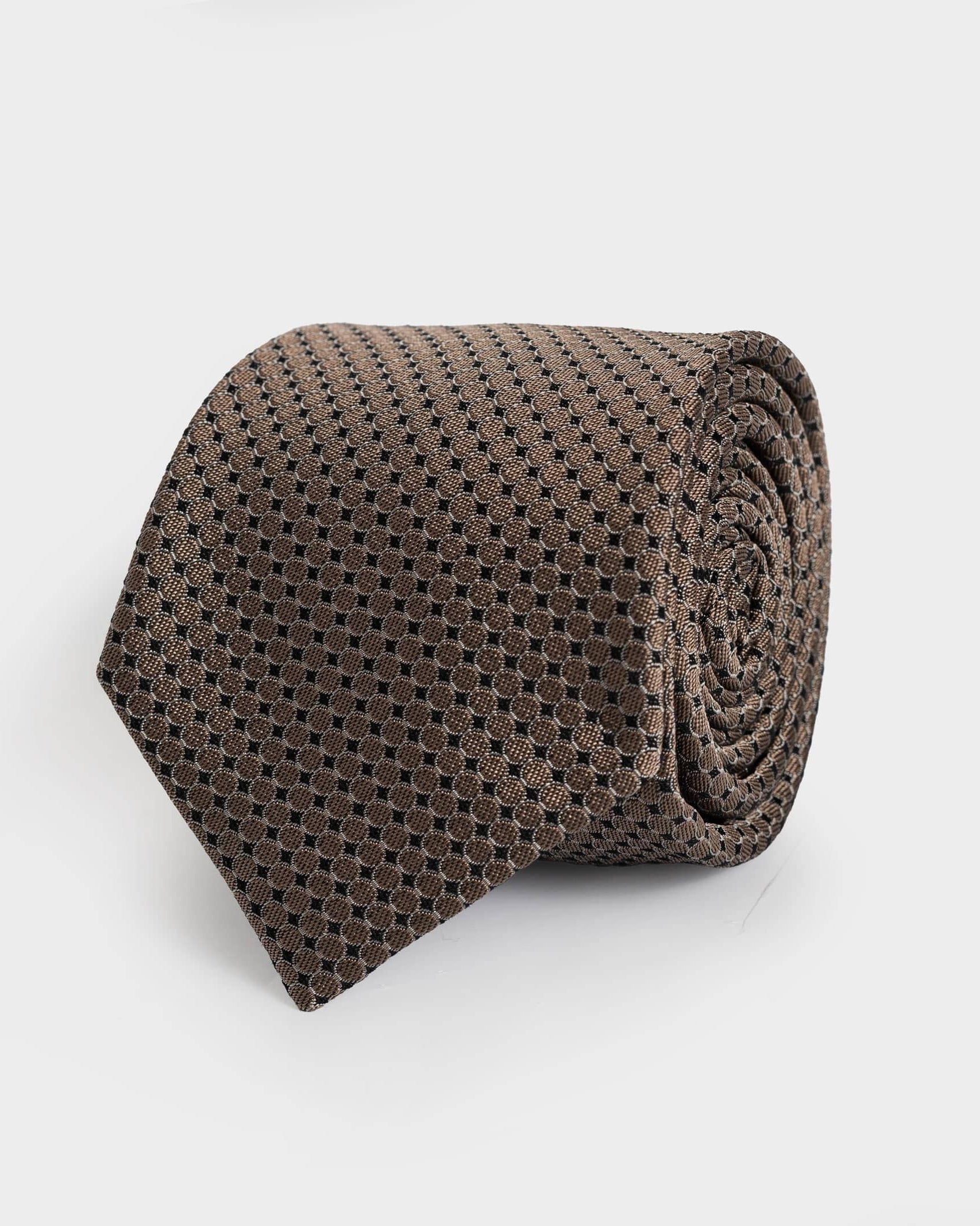 The Brown Santo Silk Cotton Tie Tie- Ledbury