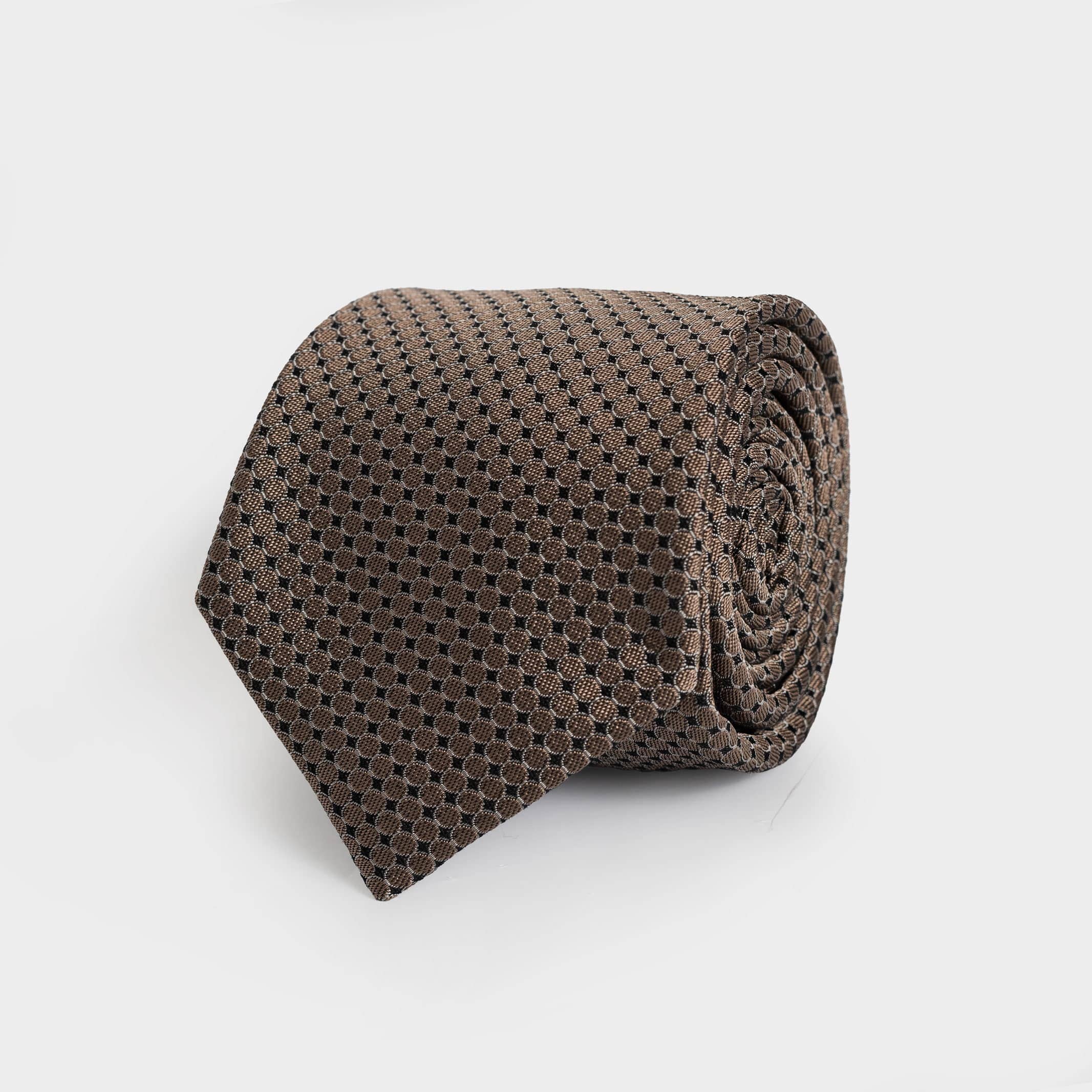 The Brown Santo Silk Cotton Tie Tie- Ledbury