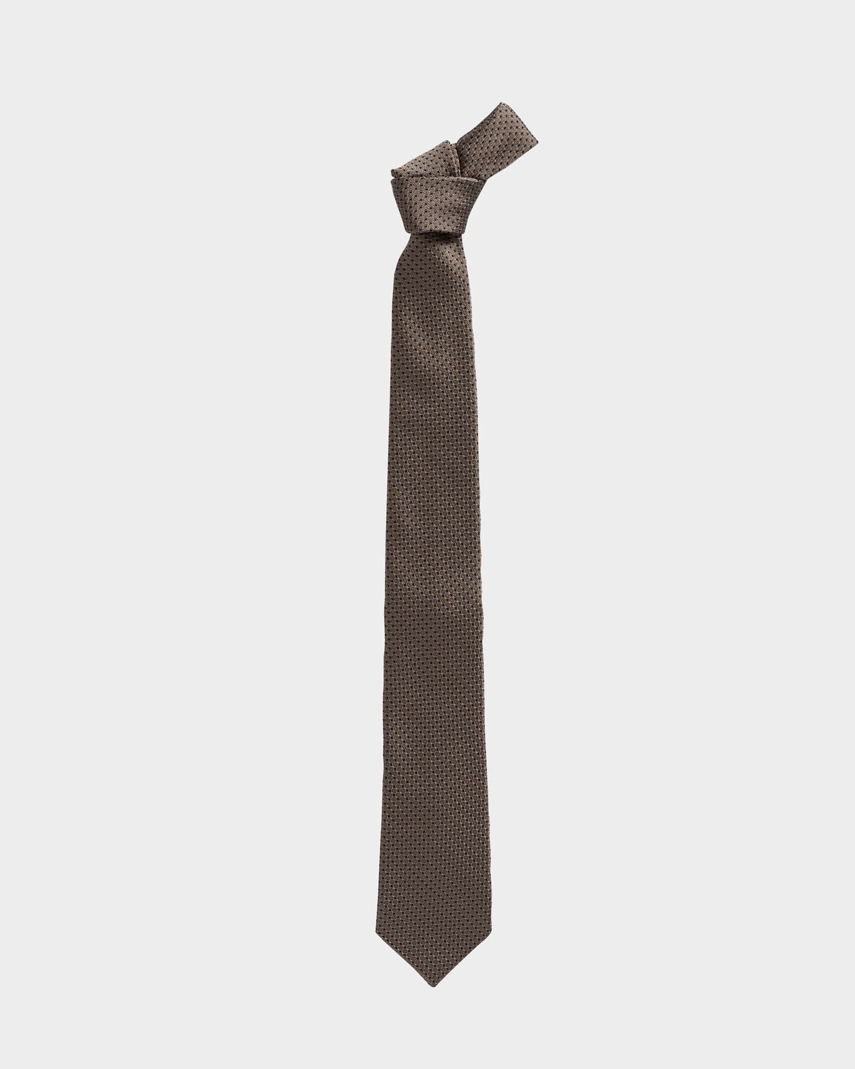 The Brown Santo Silk Cotton Tie Tie- Ledbury