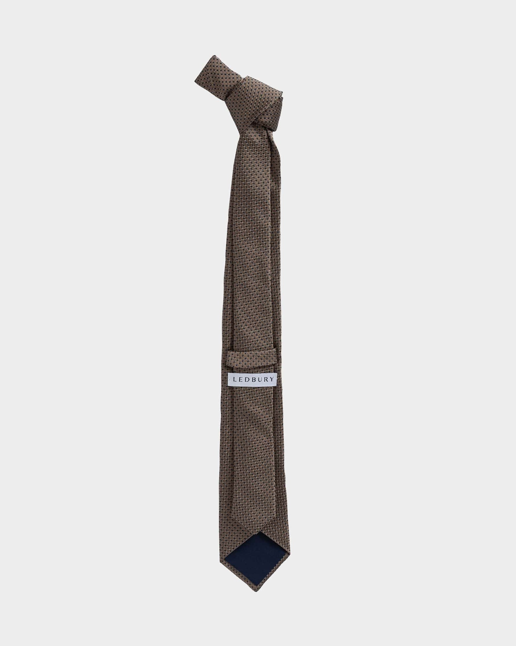 The Brown Santo Silk Cotton Tie Tie- Ledbury