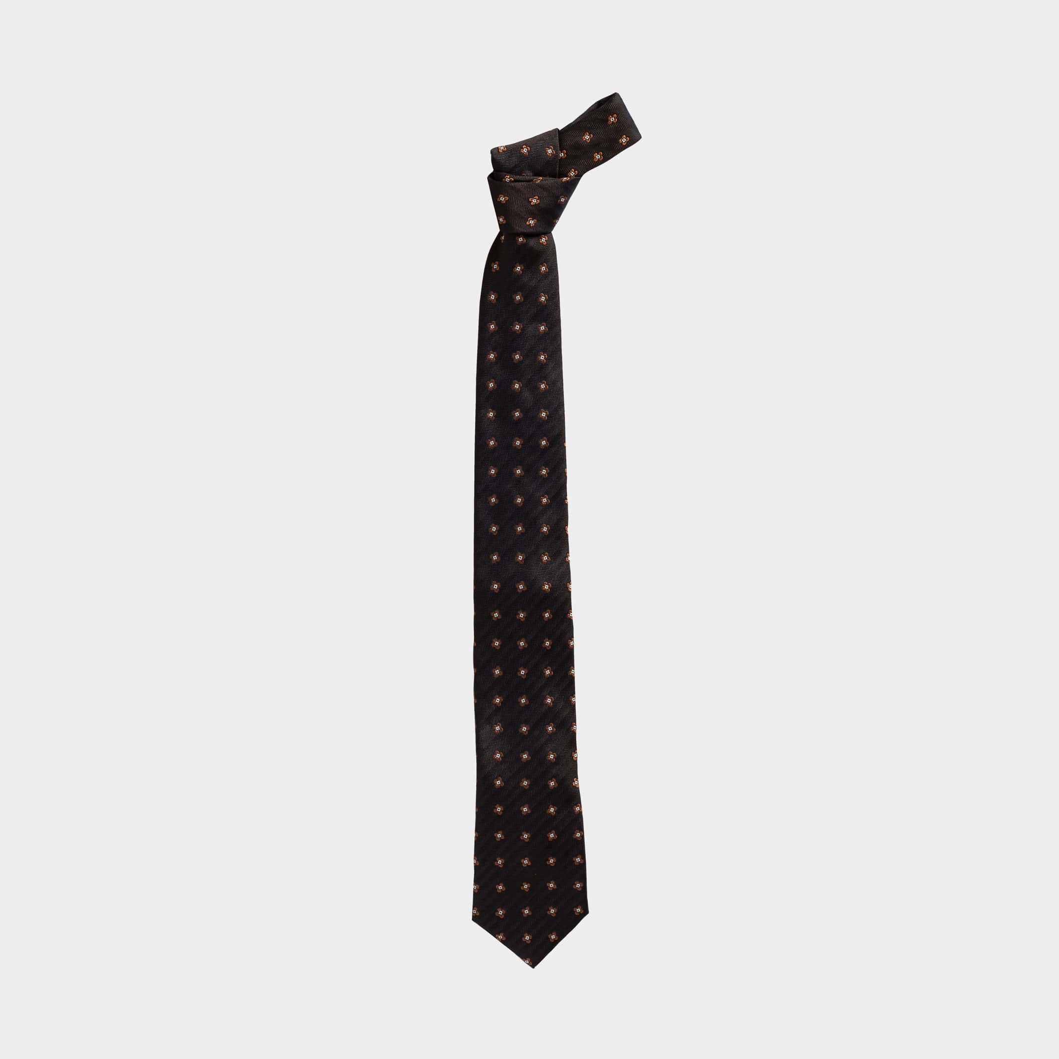 The Brown Fiore Silk Tie Tie- Ledbury