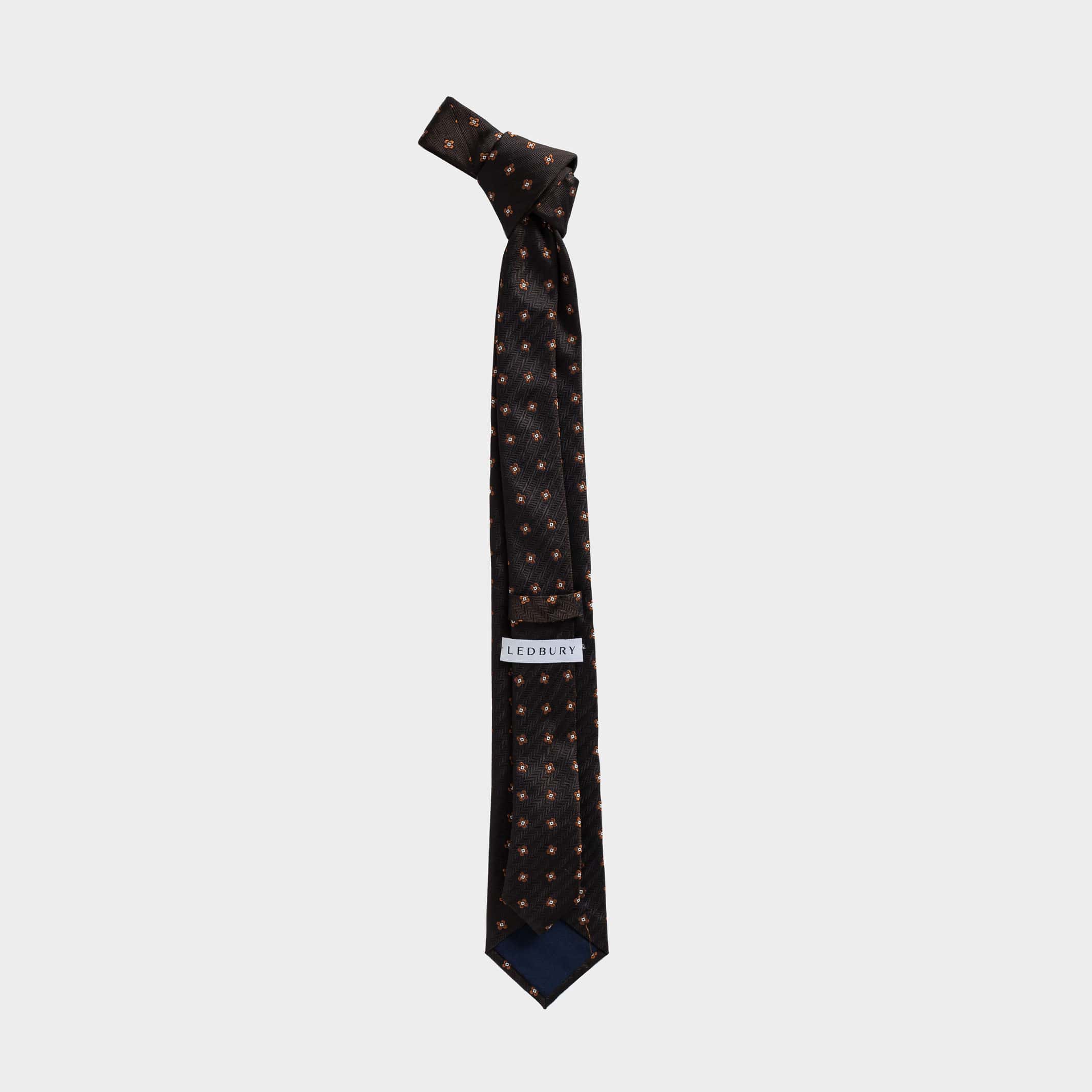 The Brown Fiore Silk Tie Tie- Ledbury