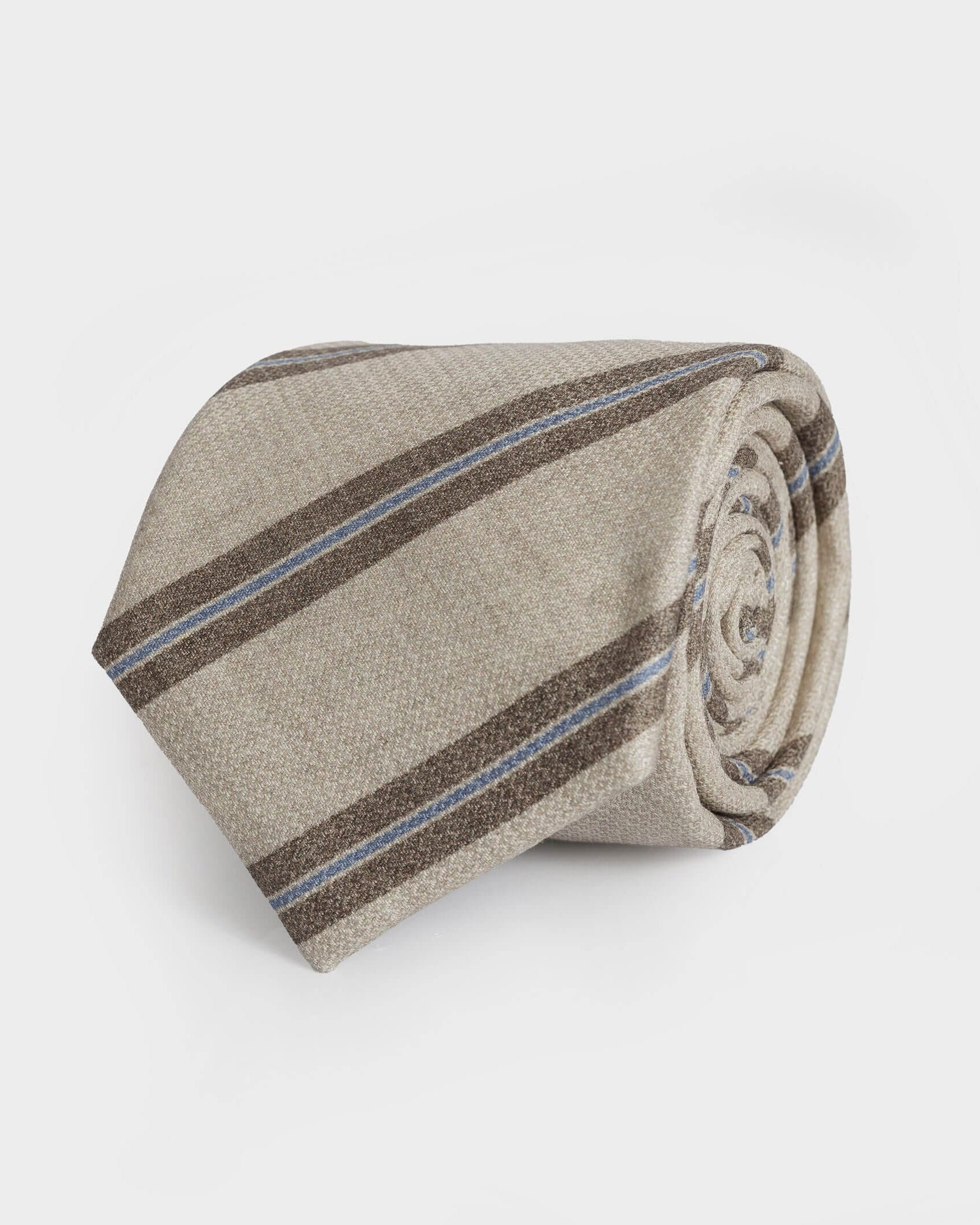 The Tan Leone Silk Tie Tie- Ledbury