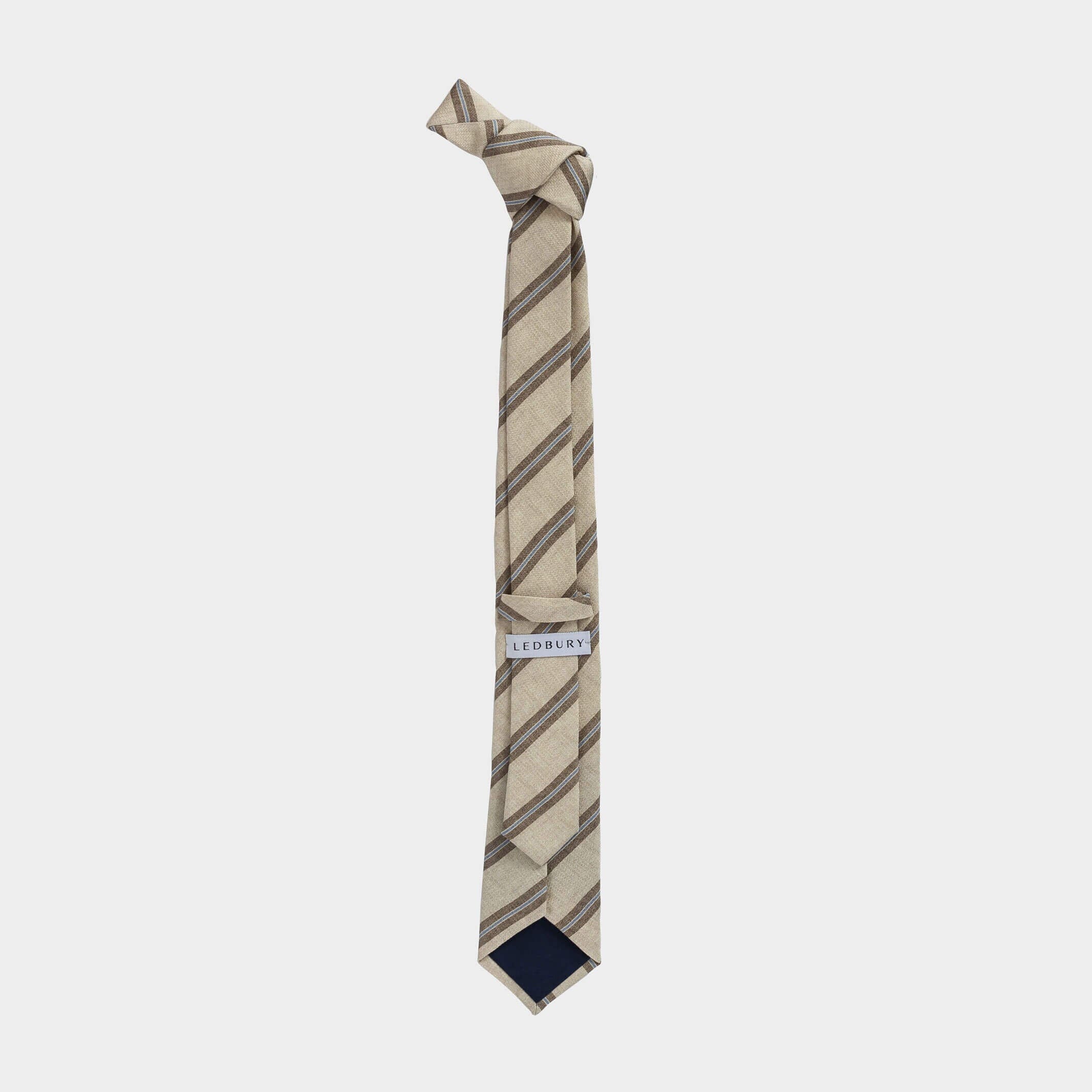 The Tan Leone Silk Tie Tie- Ledbury