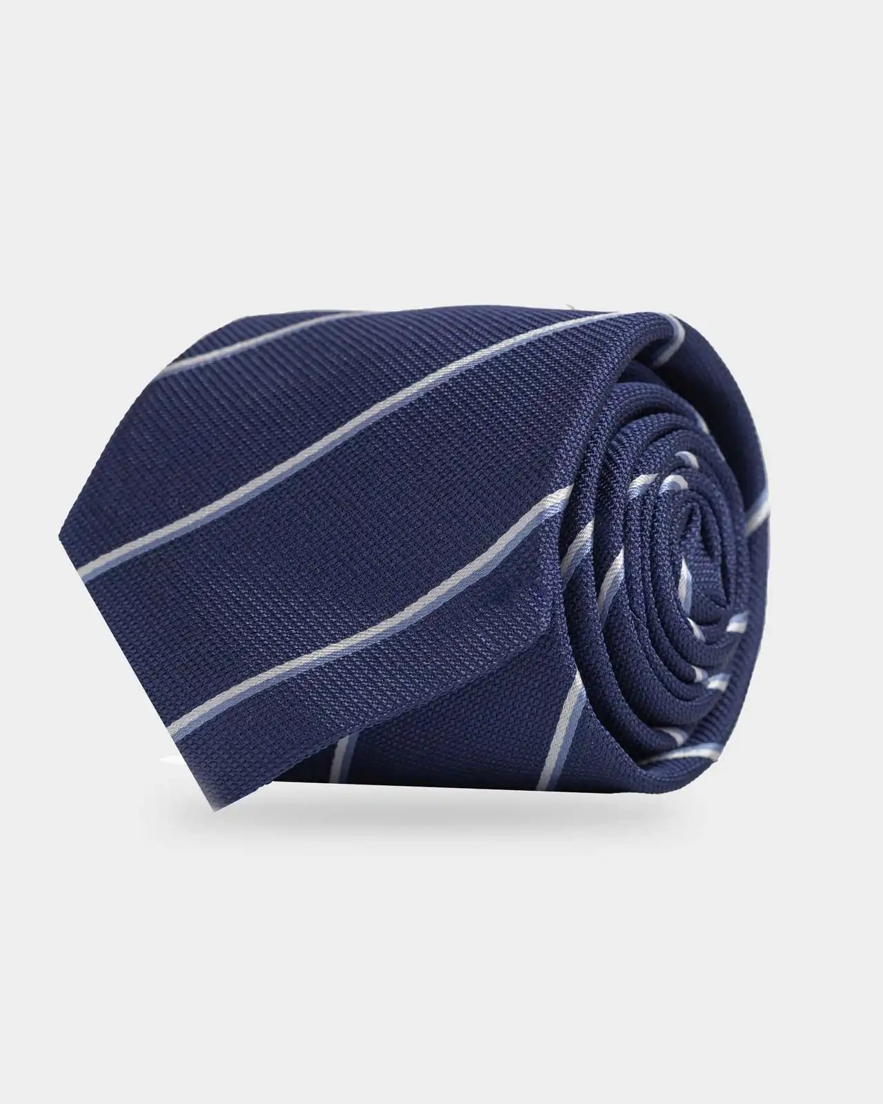 Ledbury Navy Abate Stripe Silk Tie – 100% Italian silk jacquard, 3-inch width