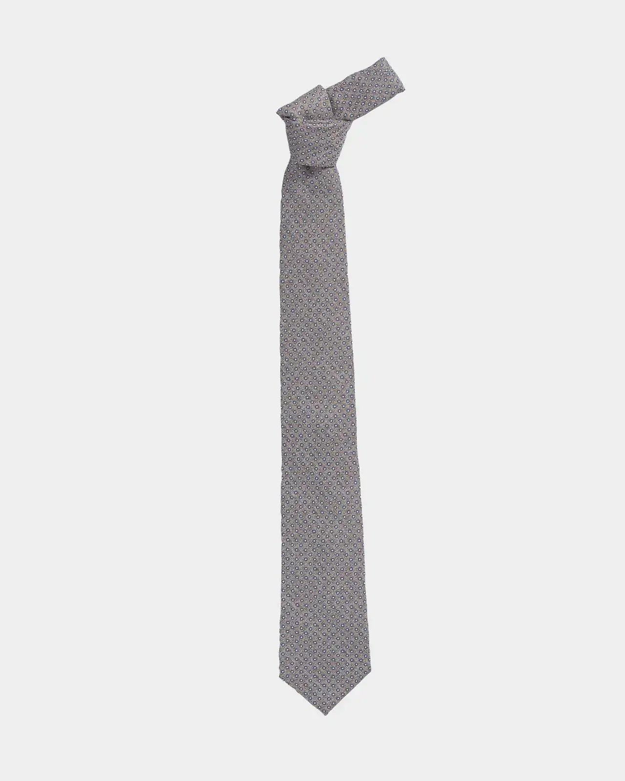 Ledbury Oat Potenza Silk Linen Tie detail – Made in Italy, 58 inches long