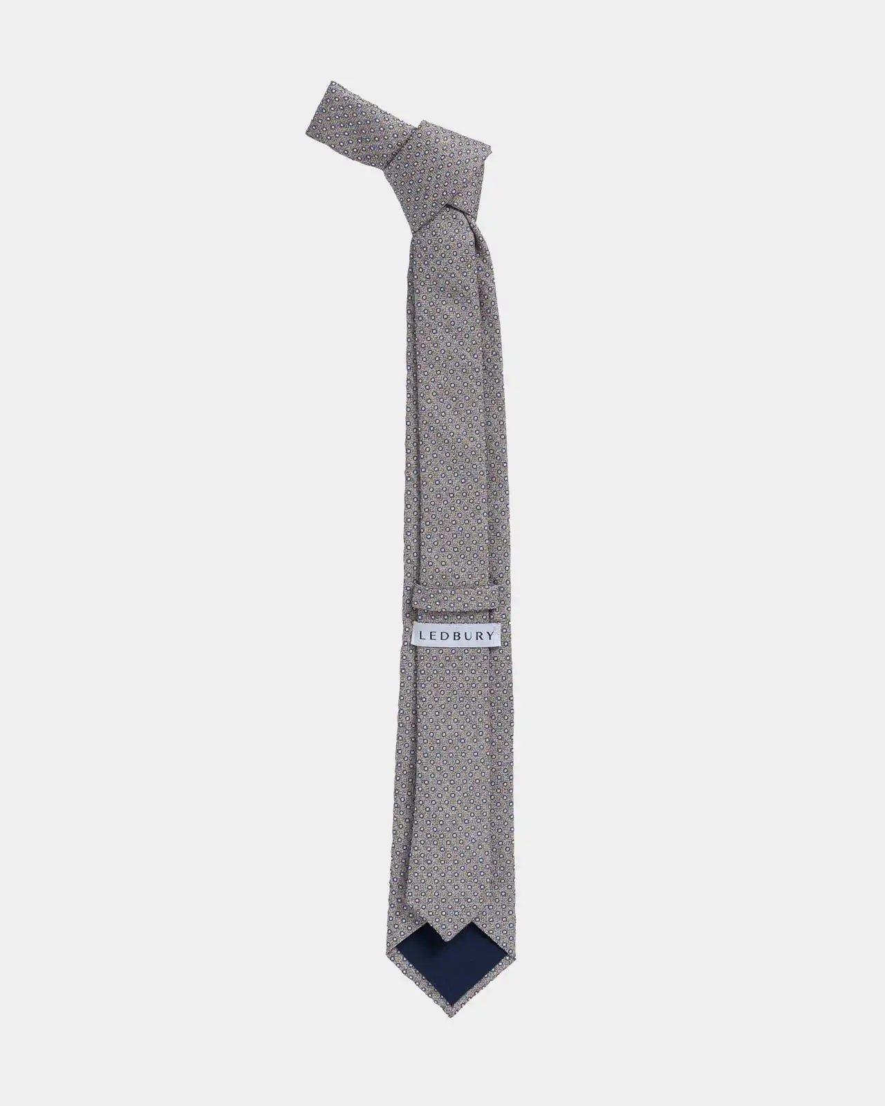 Back view of the Ledbury Oat Potenza Silk Linen Tie