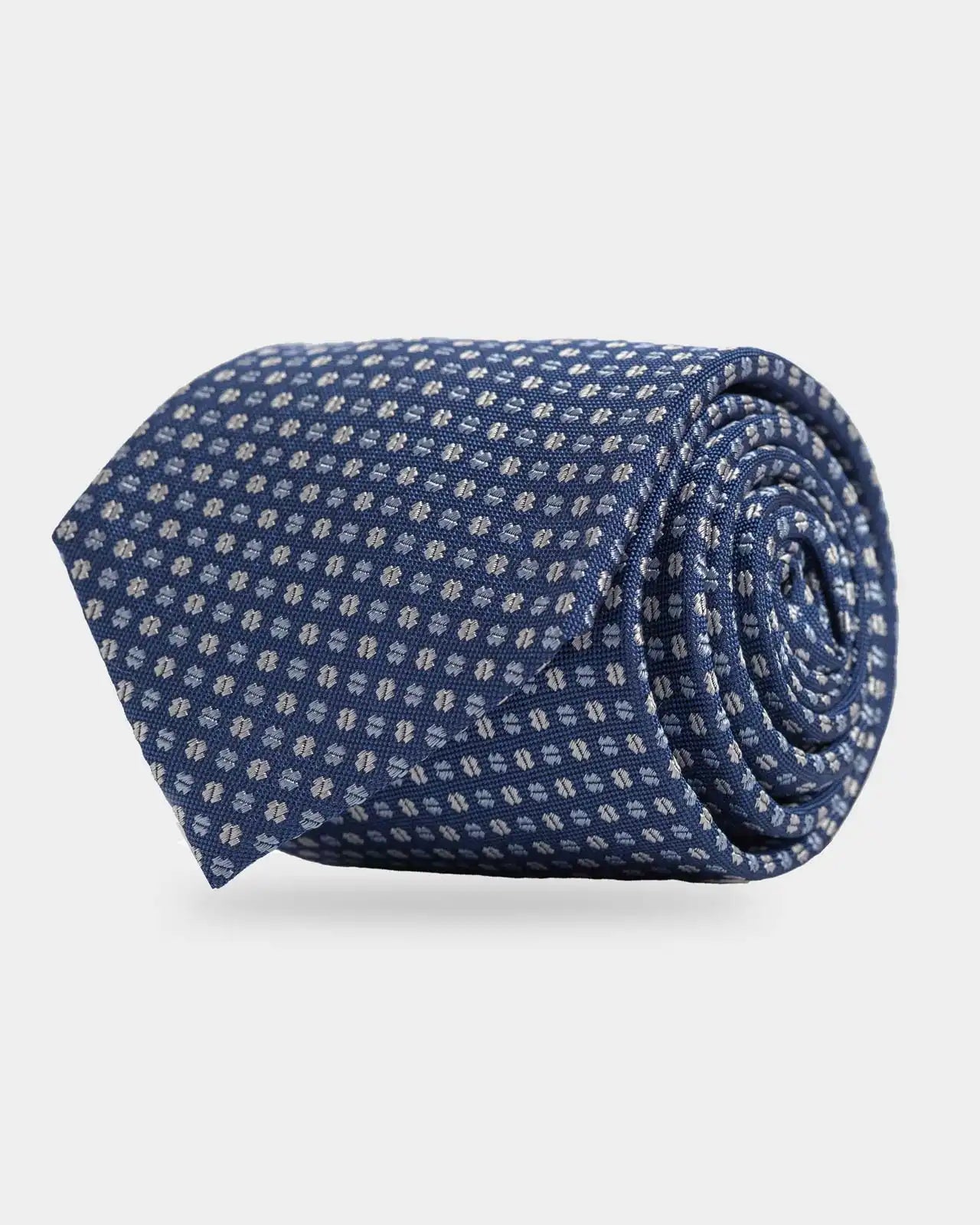 Ledbury Blue Spada Silk Cotton Tie – 50% silk, 50% cotton satin weave, 3-inch width