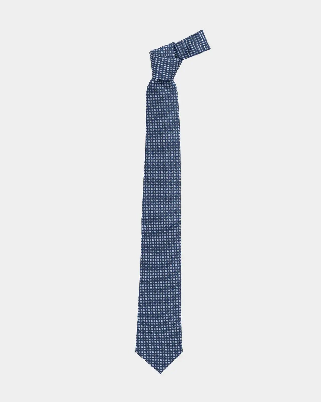 Ledbury Blue Spada Silk Cotton Tie detail – Made in Italy, 58 inches long