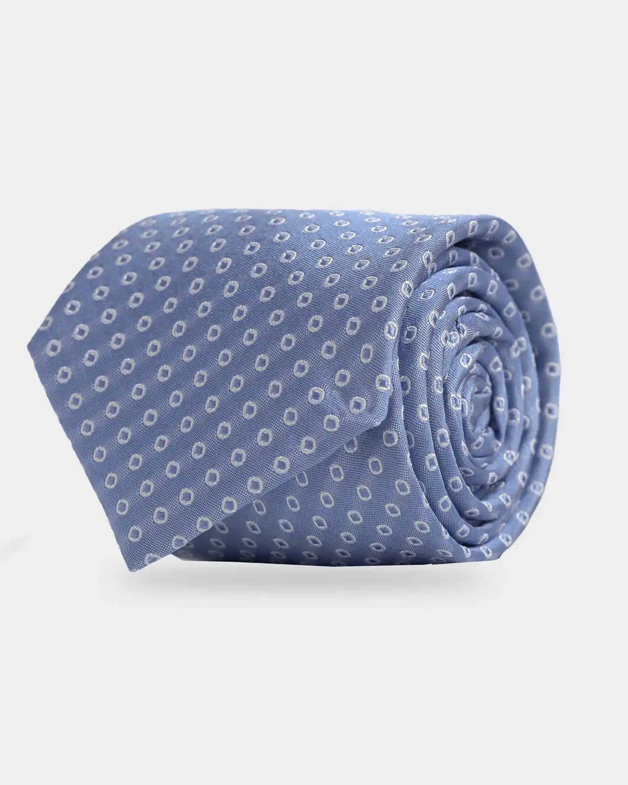 Ledbury Light Blue Fonda Dot Silk Tie – 100% Italian silk jacquard, 3-inch width