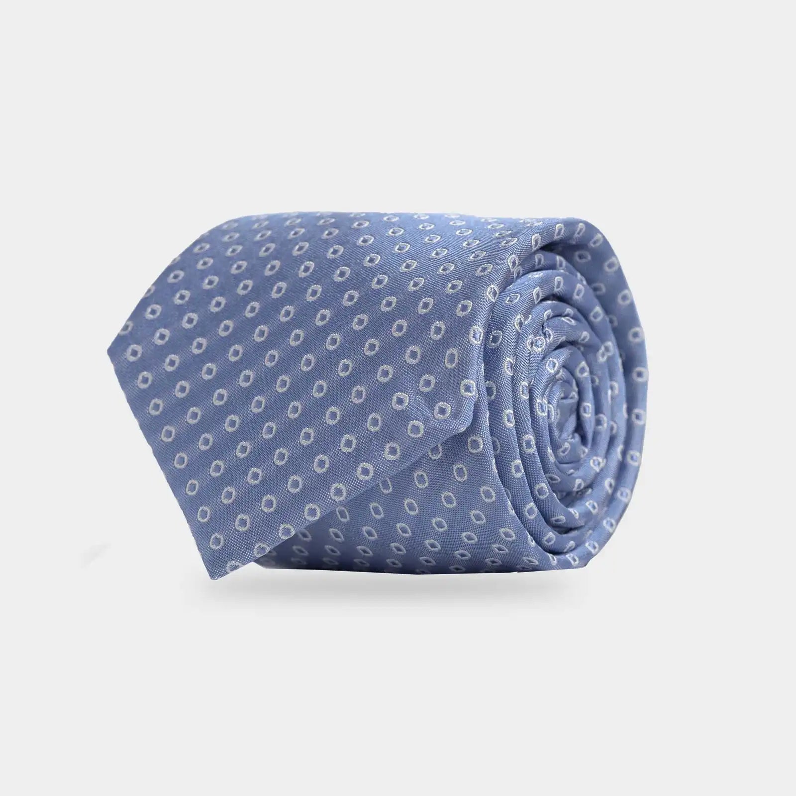 Ledbury Light Blue Fonda Dot Silk Tie – 100% Italian silk jacquard, 3-inch width