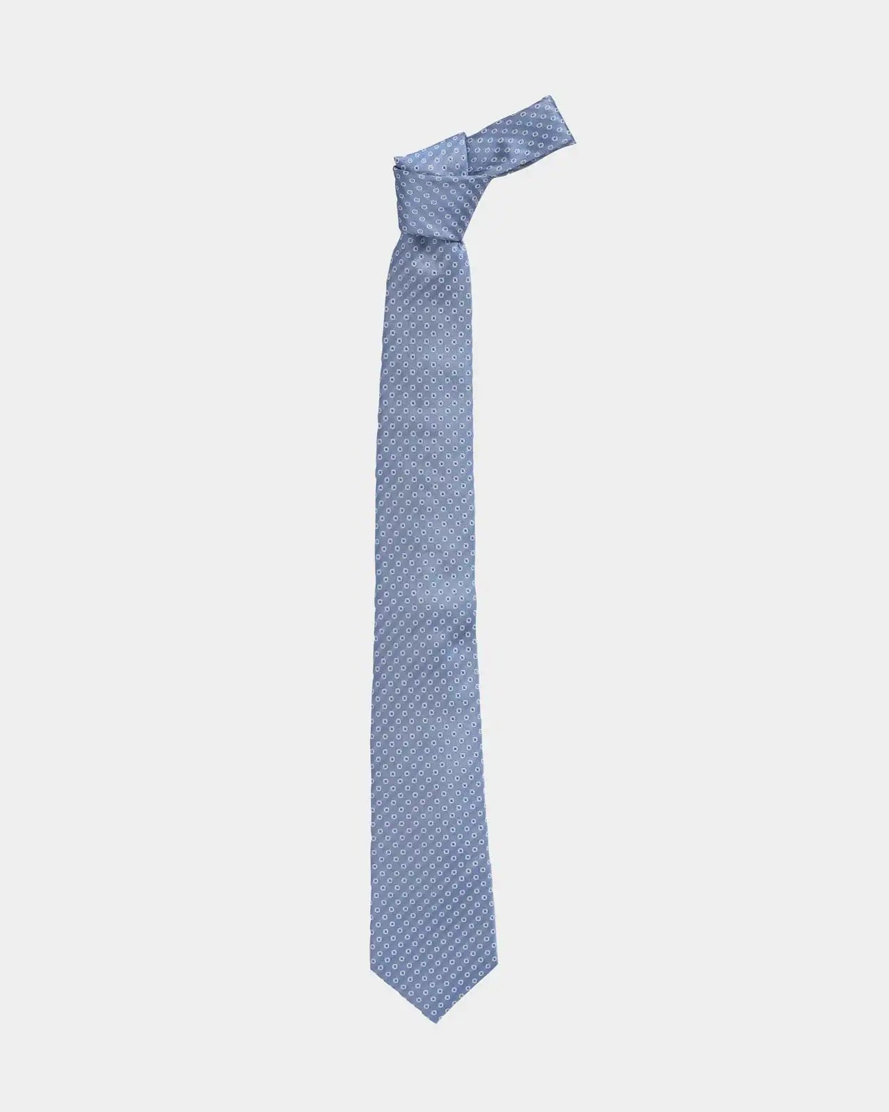 Ledbury Light Blue Fonda Dot Silk Tie detail – Made in Italy, 58 inches long