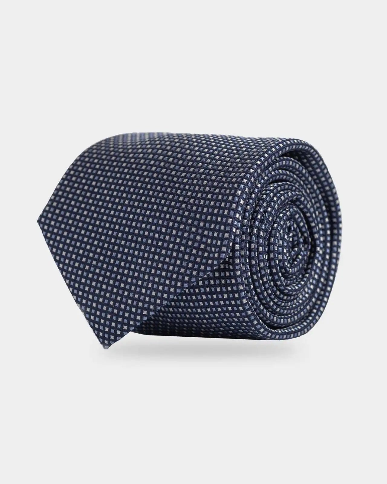 avy Durante Dot Silk Tie by Ledbury — 100% silk jacquard, front view
