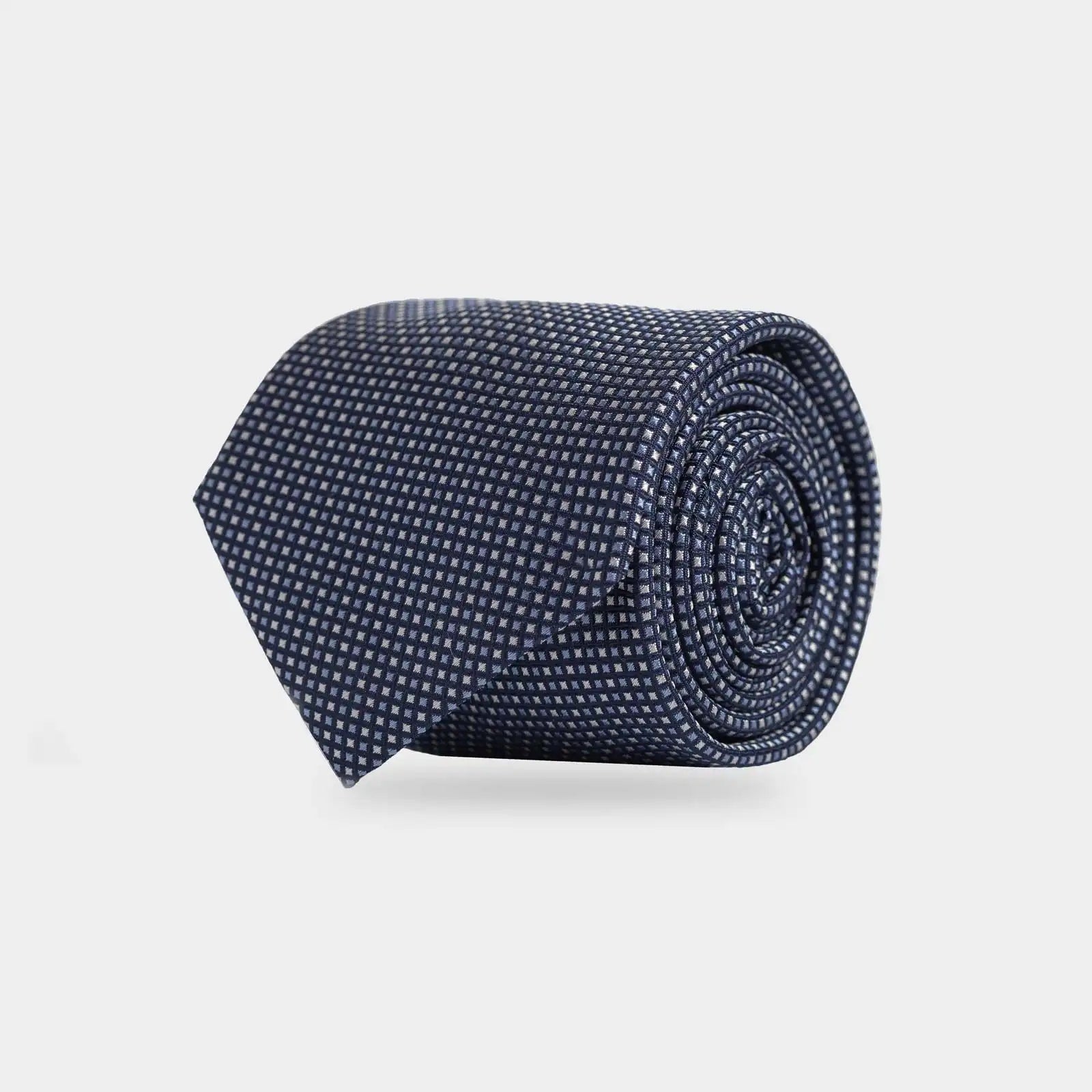 avy Durante Dot Silk Tie by Ledbury — 100% silk jacquard, front view