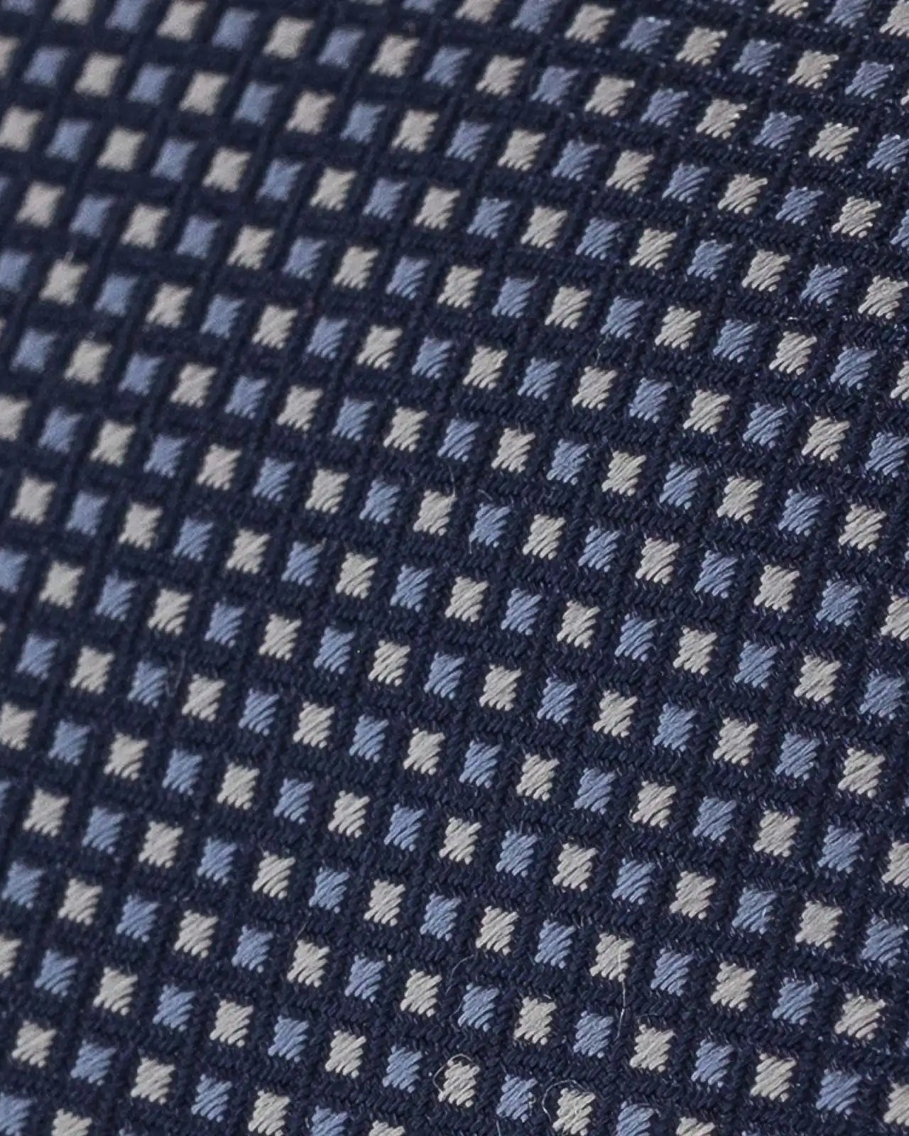 Ledbury Navy Durante Dot Silk Tie — classic dot pattern detail, 100% silk