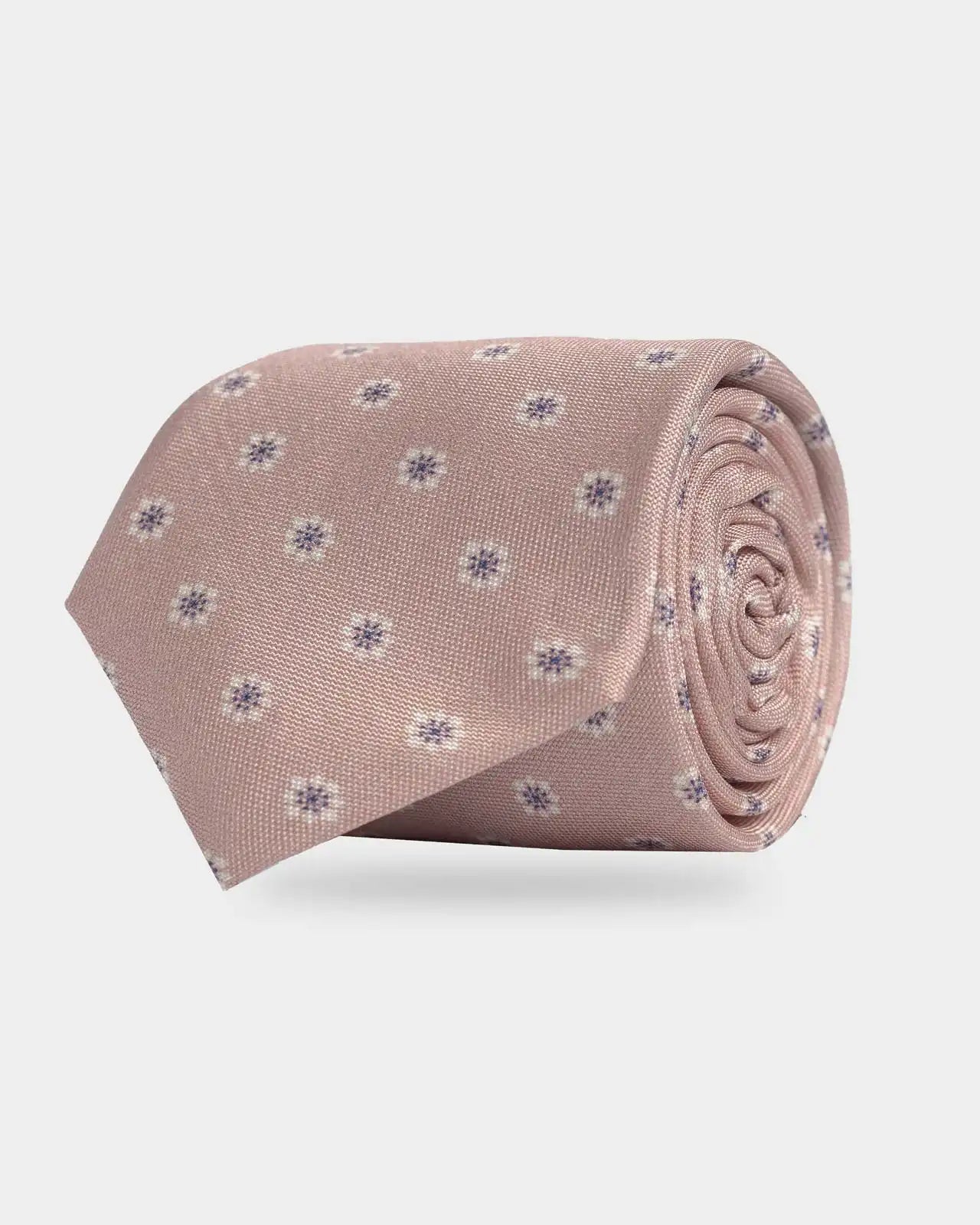 Ledbury Light Pink Moretti Floral Silk Tie – 100% Italian silk satin weave, 3-inch width