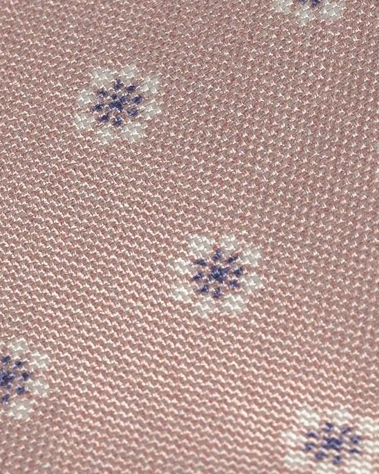 Close-up of Ledbury Light Pink Moretti Floral Silk Tie showing printed floral pattern and sheen