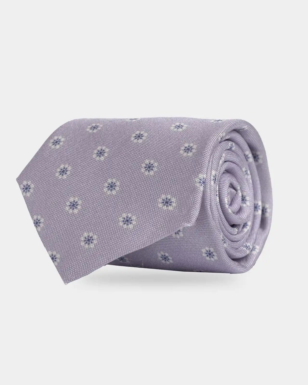 Lavender Moretti Floral Silk Tie by Ledbury — 100% silk jacquard, front view