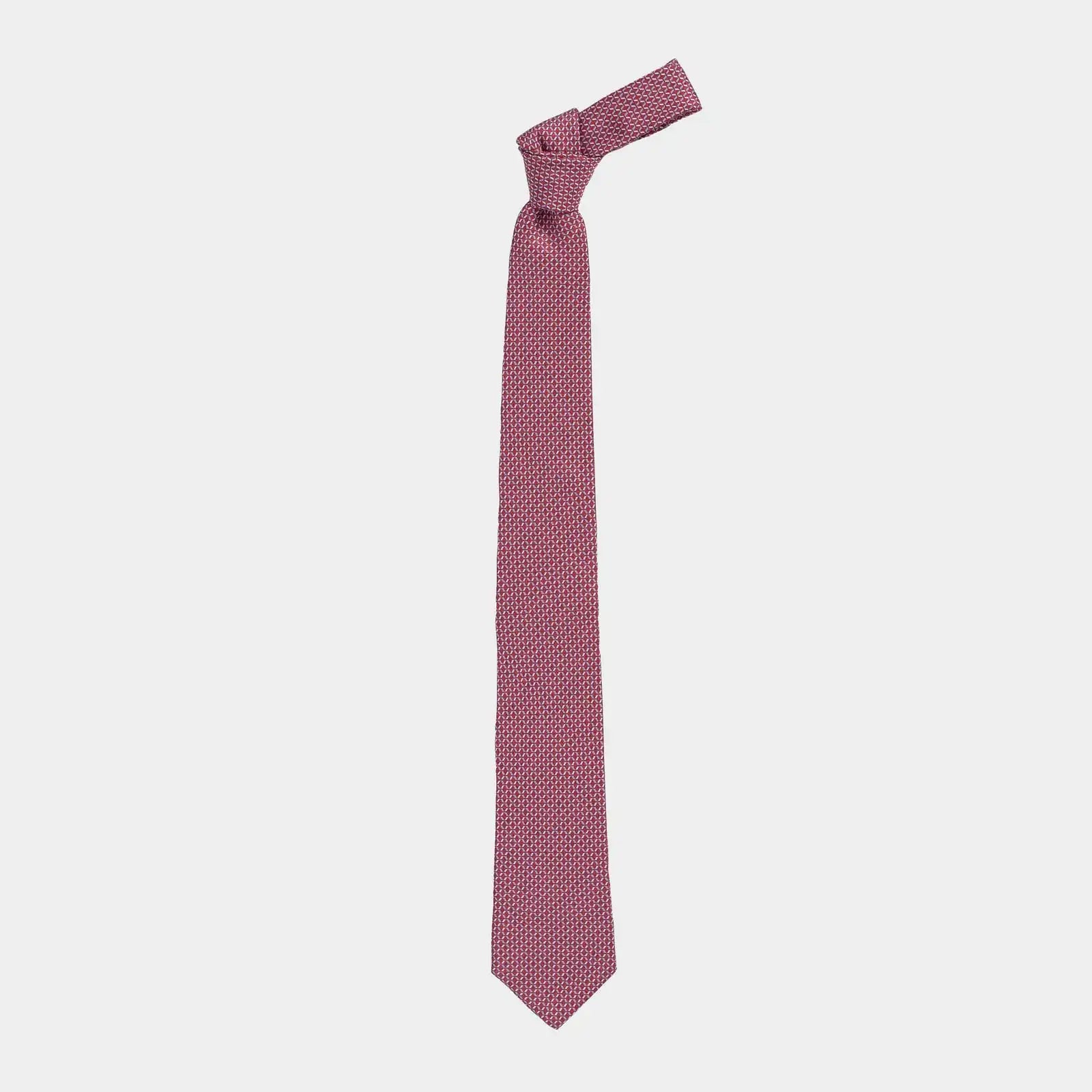 Ledbury Red Acardi Silk Tie detail – Made in Italy, 58 inches long
