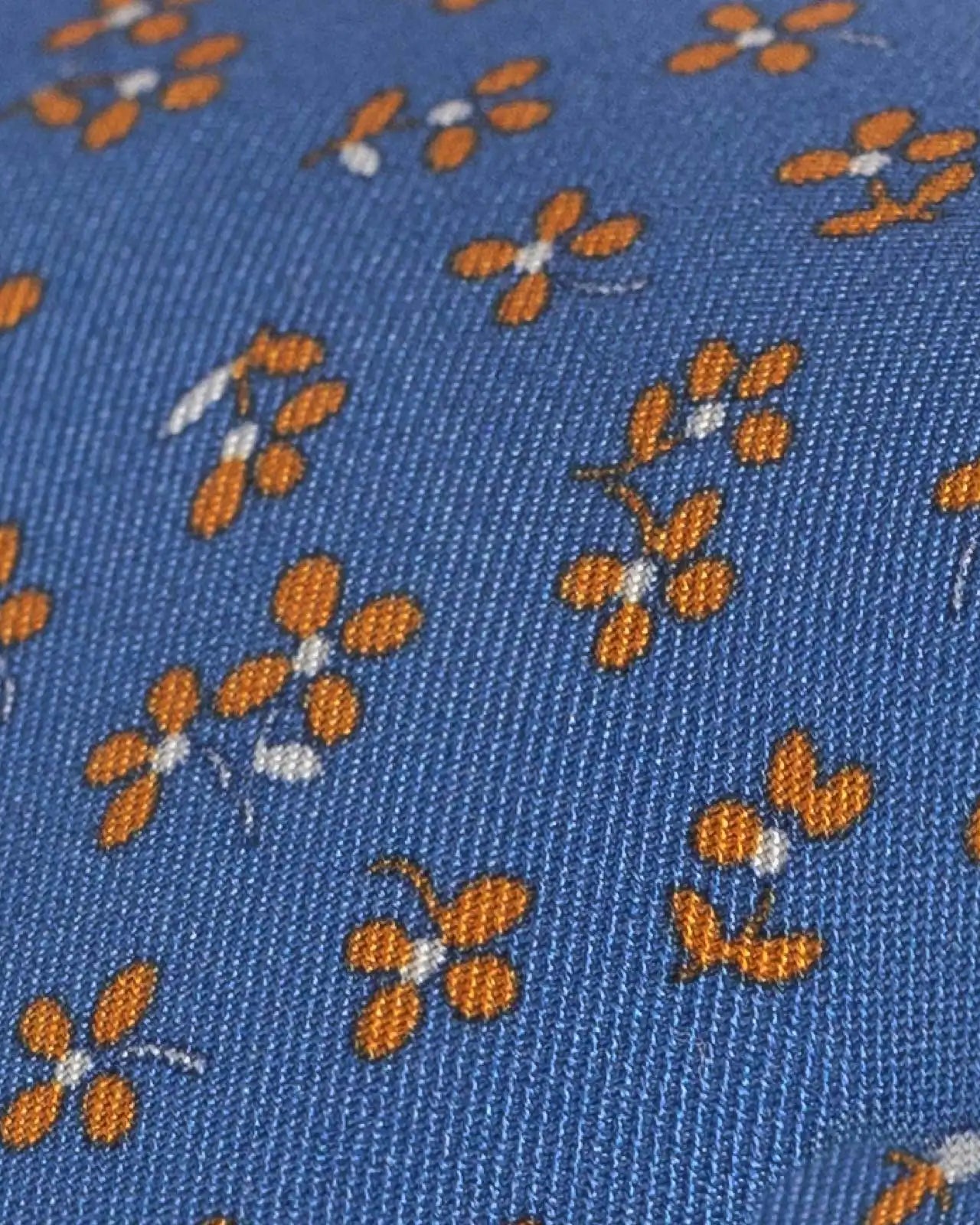 Ledbury Bright Blue Bellomo Floral Silk Tie — bold floral print detail, silk satin weave