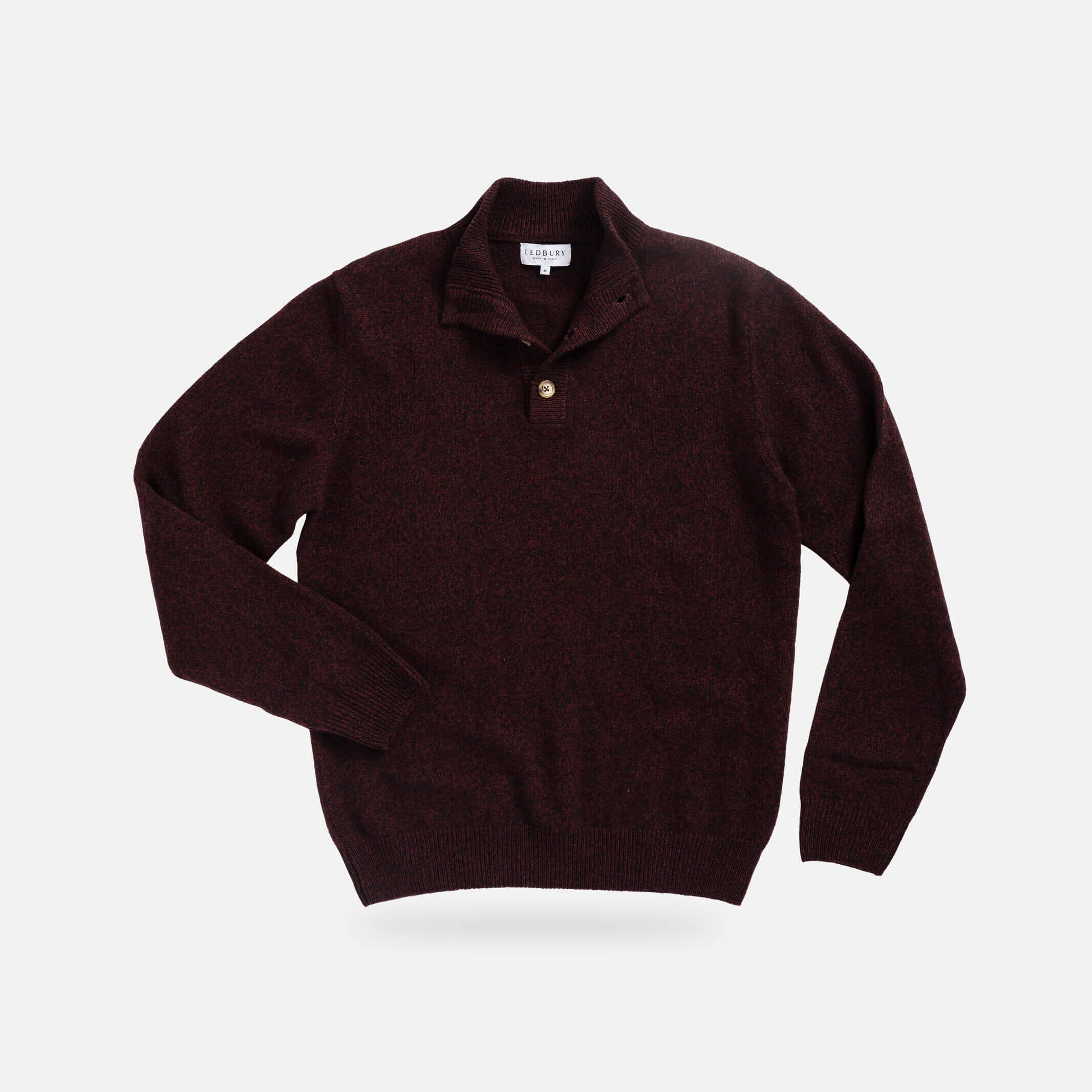 The Dark Burgundy Brewer Mock Neck Sweater Sweater- Ledbury
