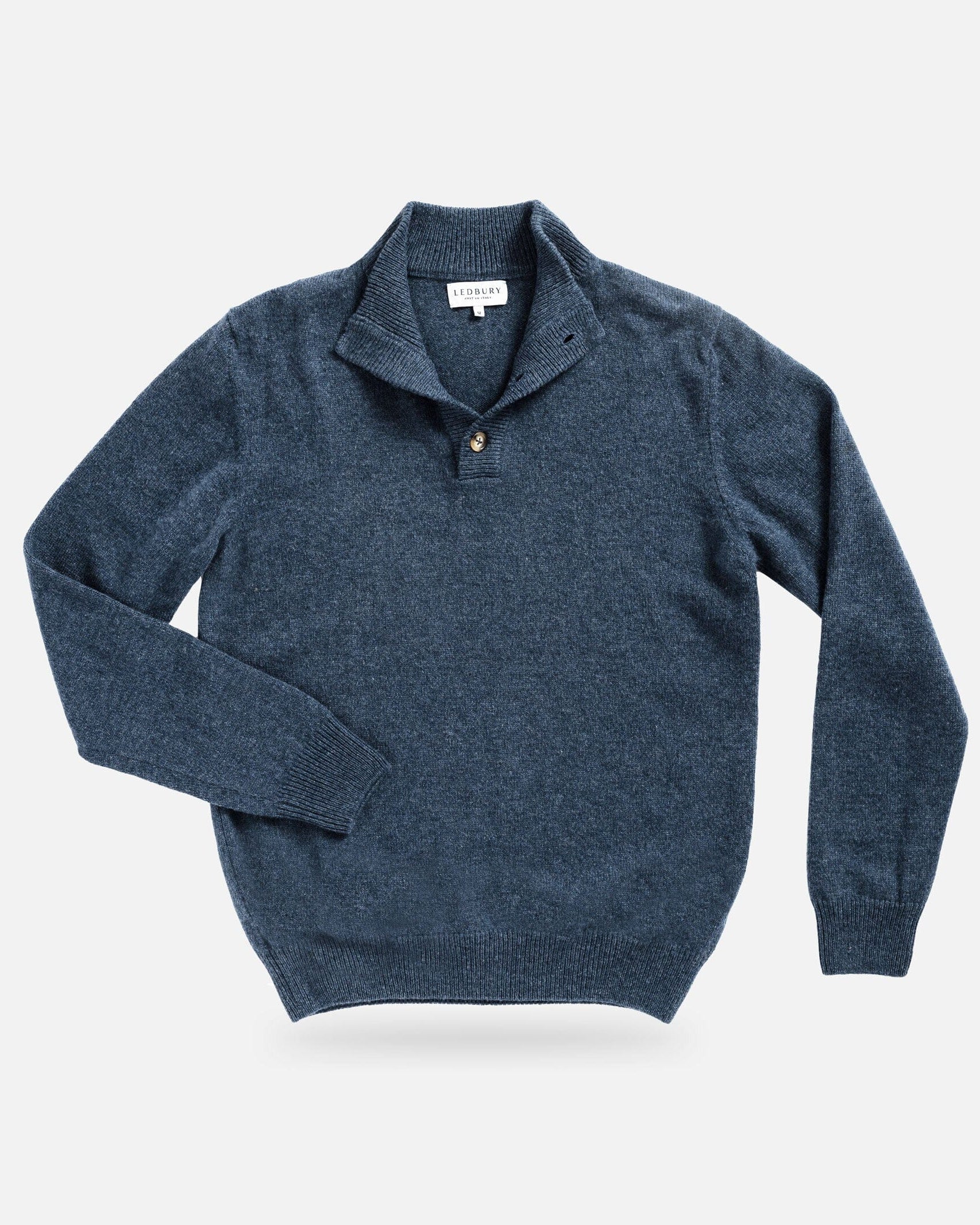 The Blue Heather Brewer Mock Neck Sweater Sweater- Ledbury