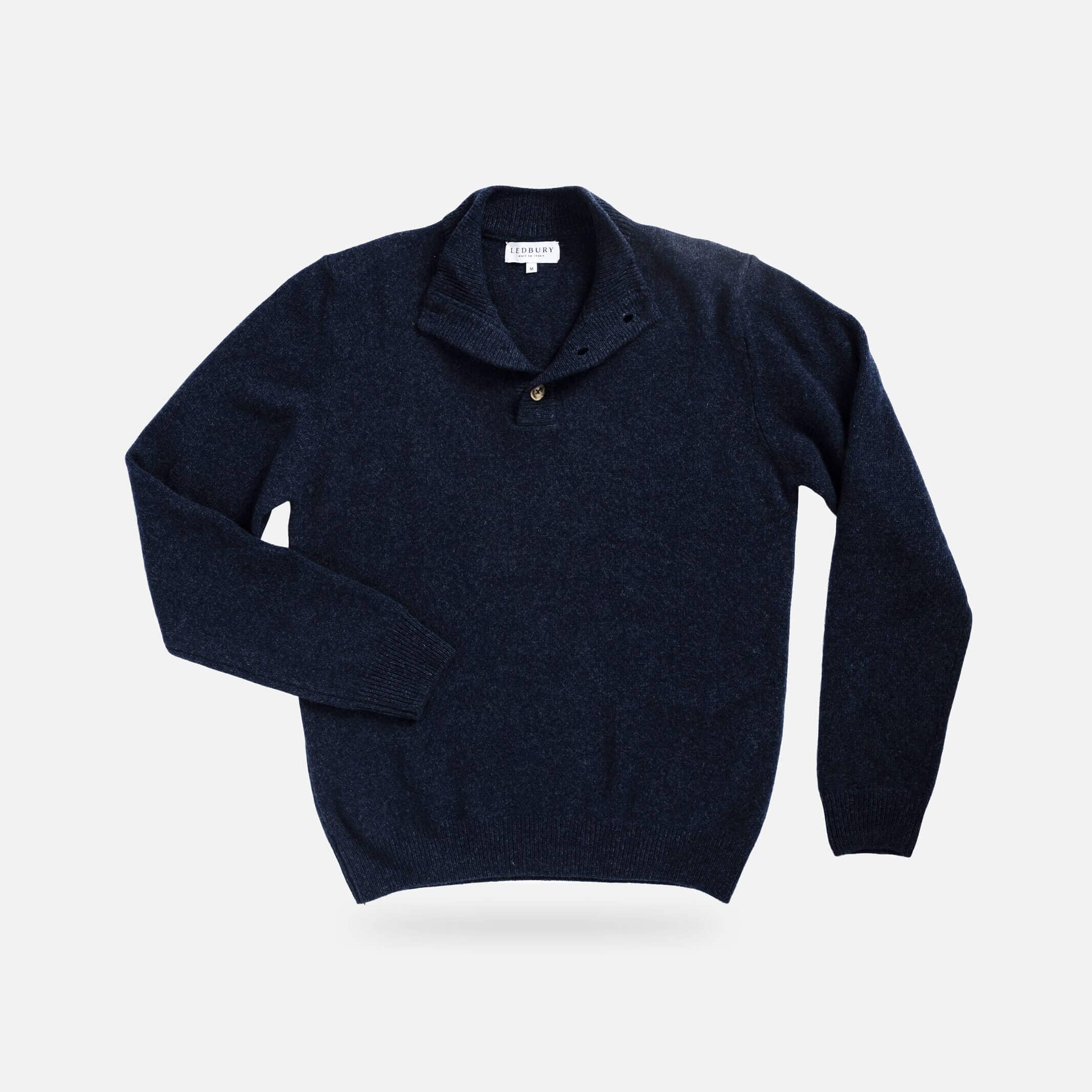 The Navy Heather Brewer Mock Neck Sweater Sweater- Ledbury