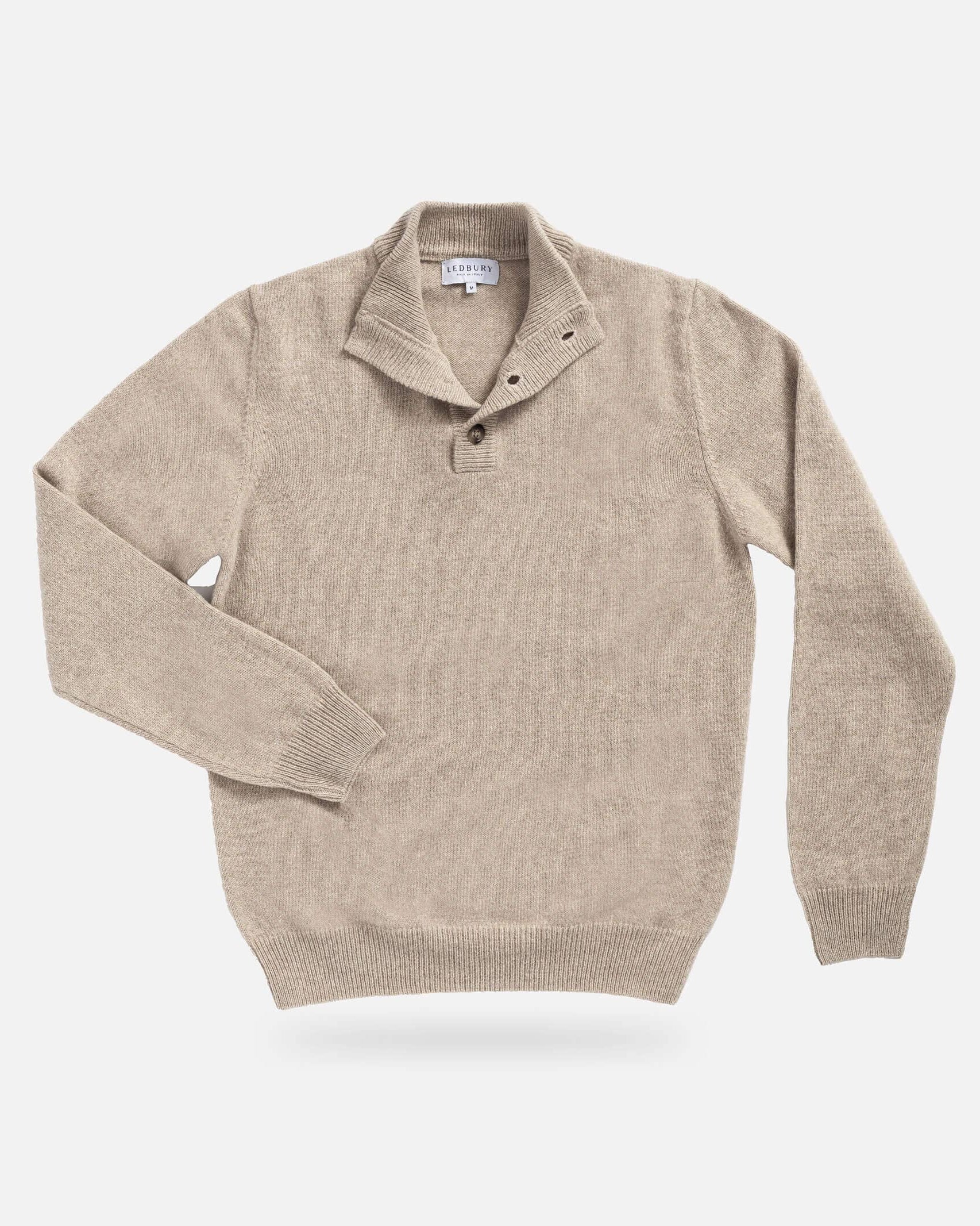 The Camel Heather Brewer Mock Neck Sweater Sweater- Ledbury