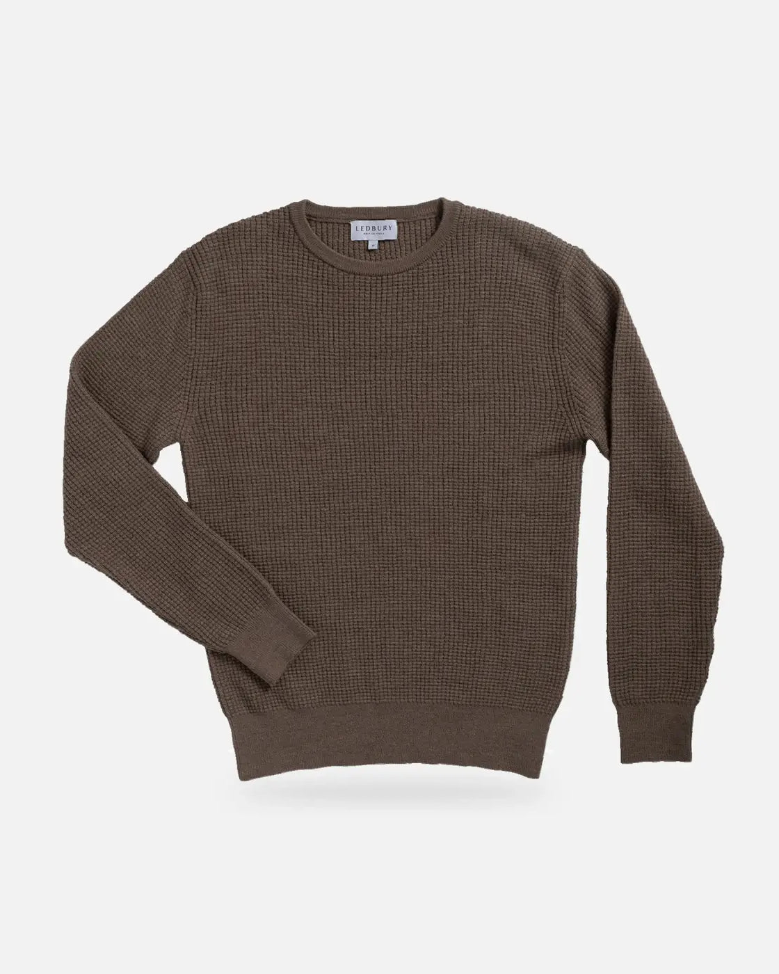 Brown Walden Thermal Crew Sweater – Front View | Ledbury