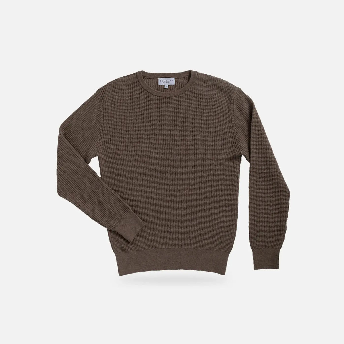 Brown Walden Thermal Crew Sweater – Front View | Ledbury