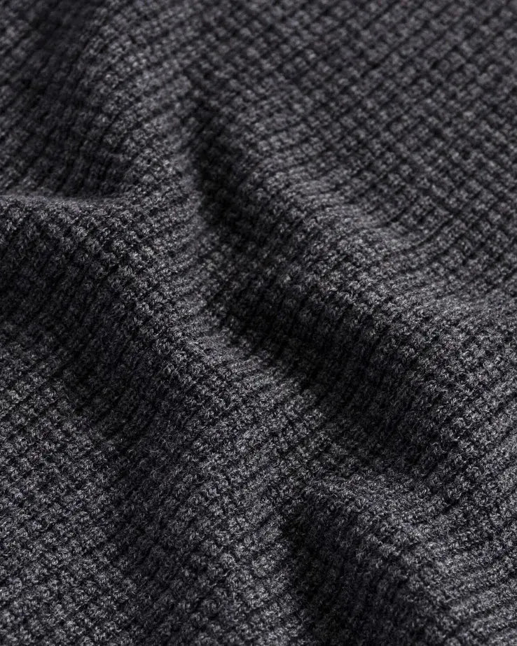 The Dark Grey Walden Thermal Crew Sweater Sweater- Ledbury