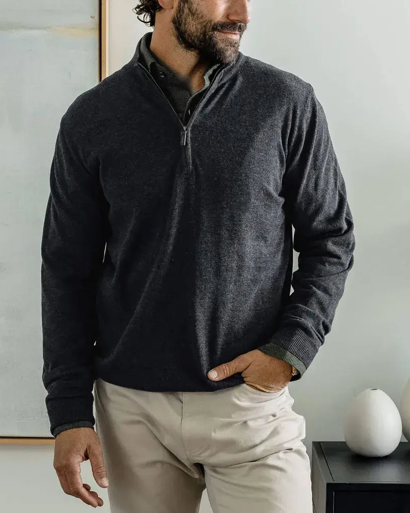 The Charcoal Heather Easterley Pullover Sweater Sweater- Ledbury
