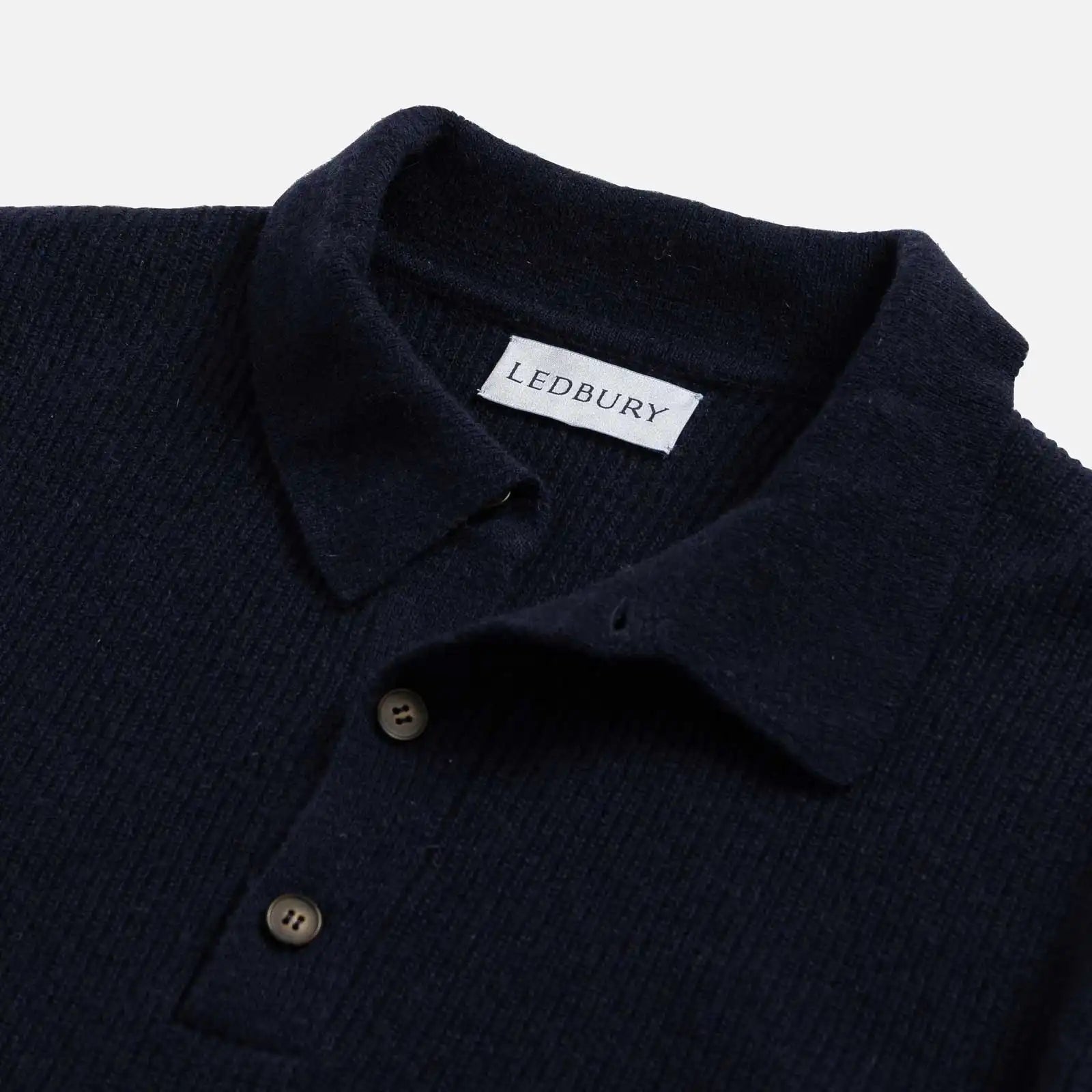 The Navy Atwood Knit Collar Sweater Sweater- Ledbury