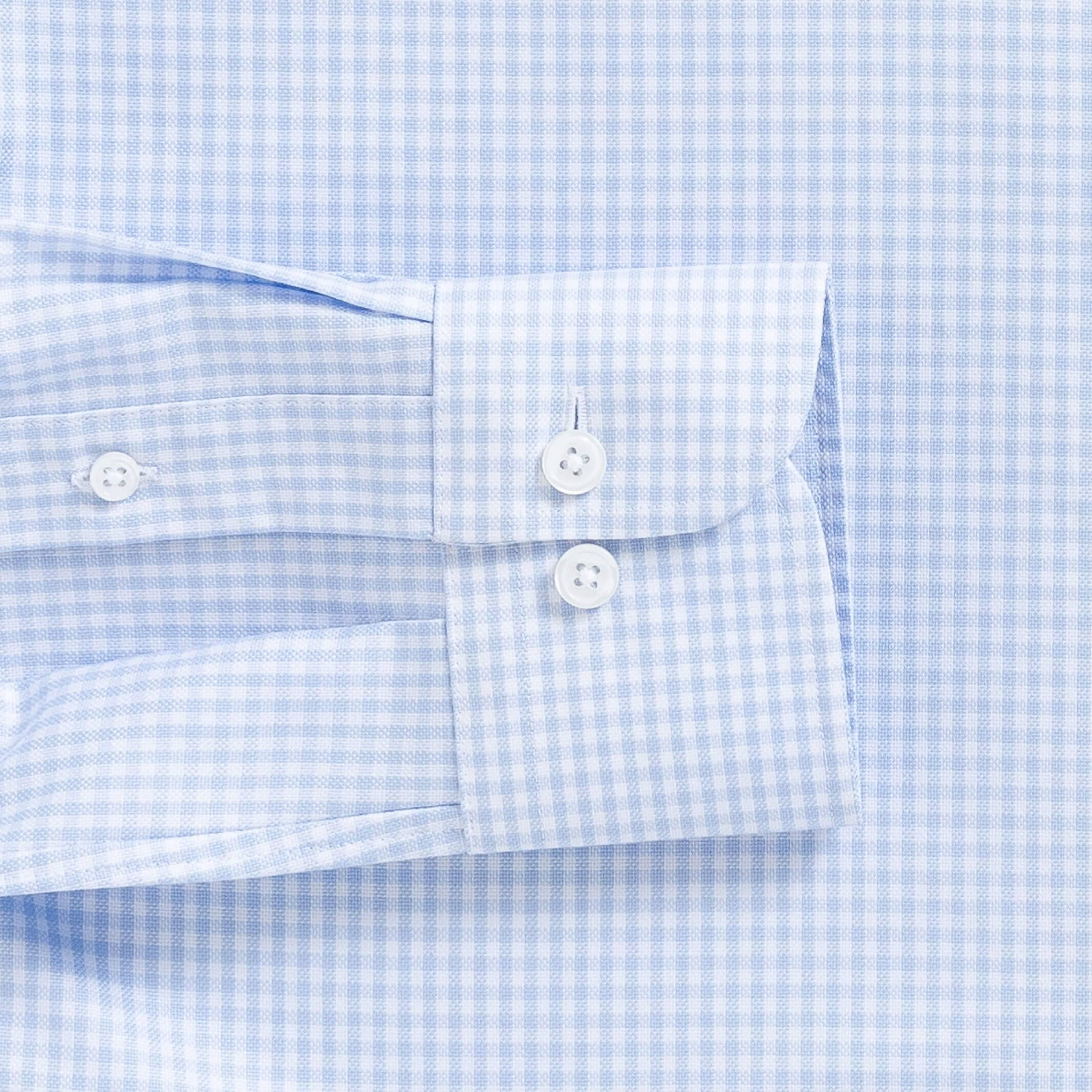 The Light Blue Geller Check Custom Shirt Custom Dress Shirt- Ledbury