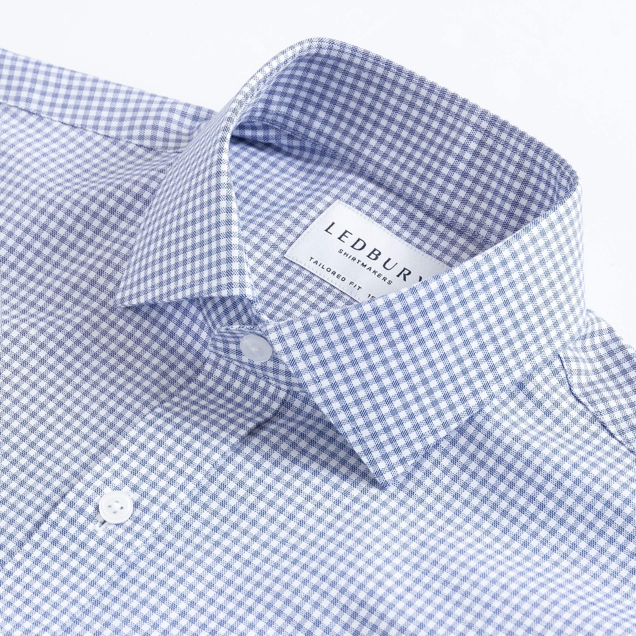 The Blue Glasper Check Custom Shirt Custom Dress Shirt- Ledbury