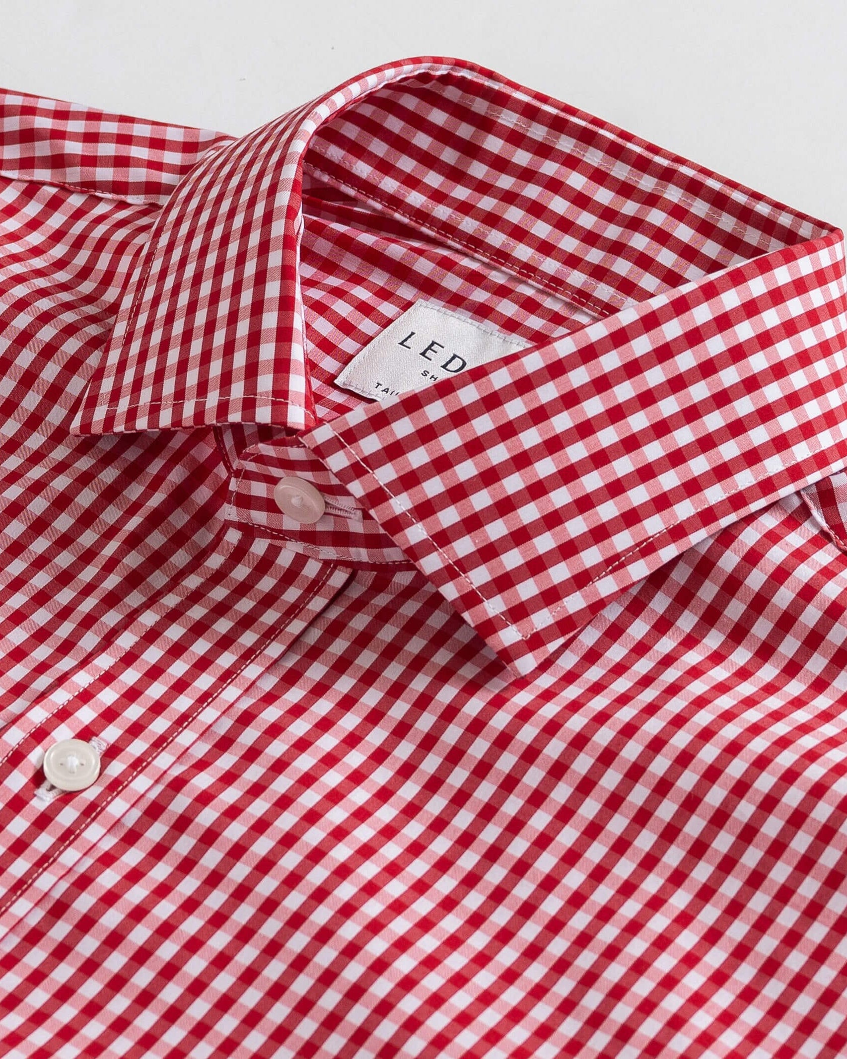 The Red Broughton Stretch Poplin Gingham Dress Shirt Dress Shirt- Ledbury
