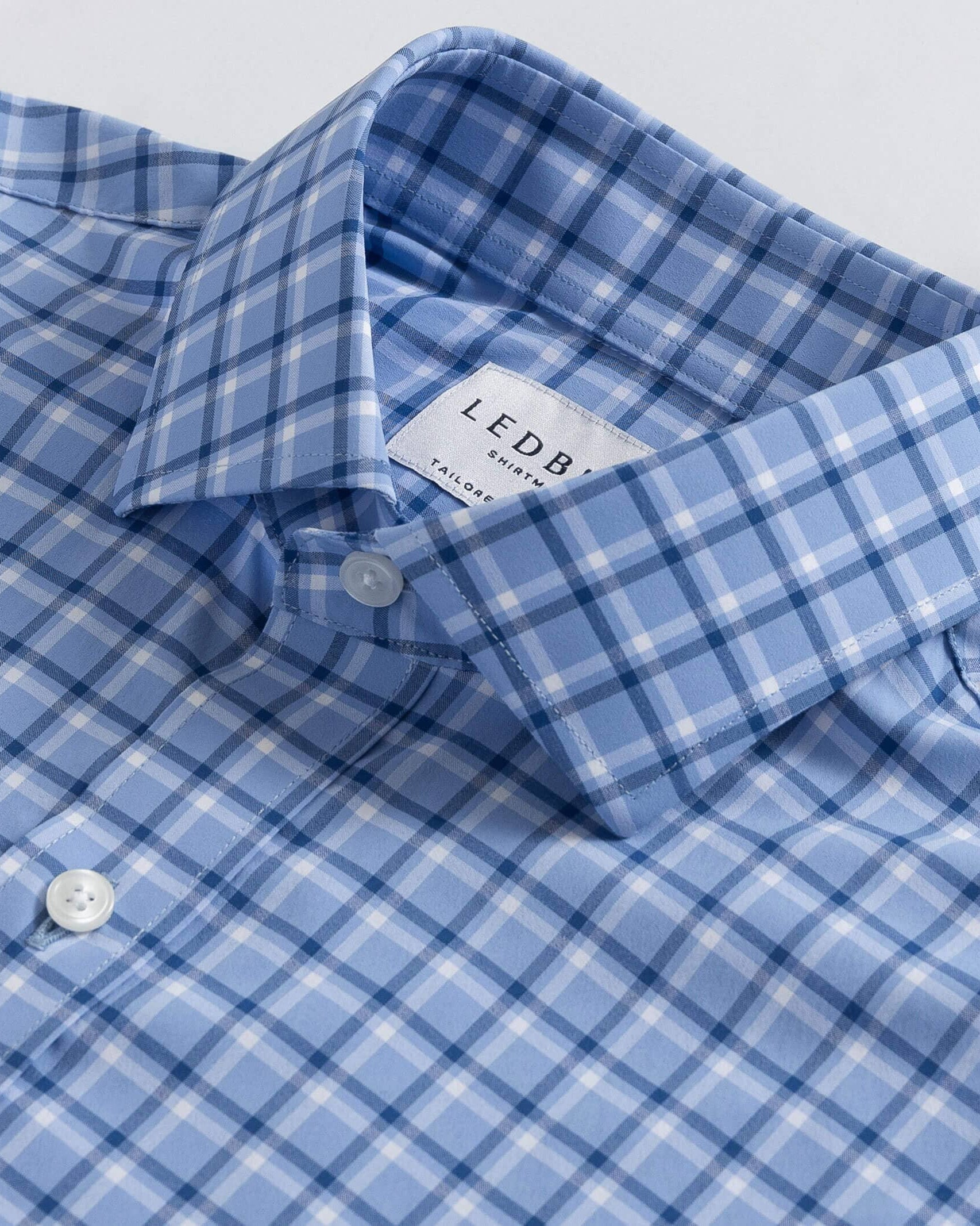 The Blue Brimfield Tattersall Stretch Dress Shirt Dress Shirt- Ledbury