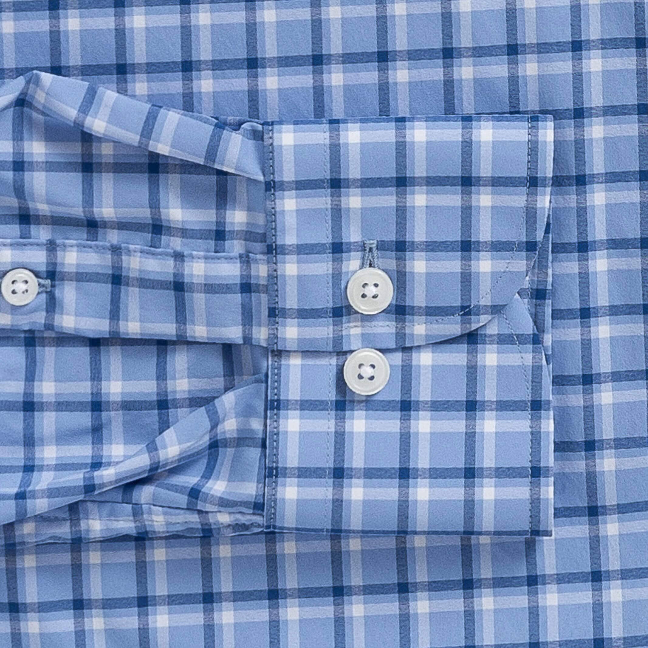 The Blue Brimfield Tattersall Stretch Dress Shirt Dress Shirt- Ledbury