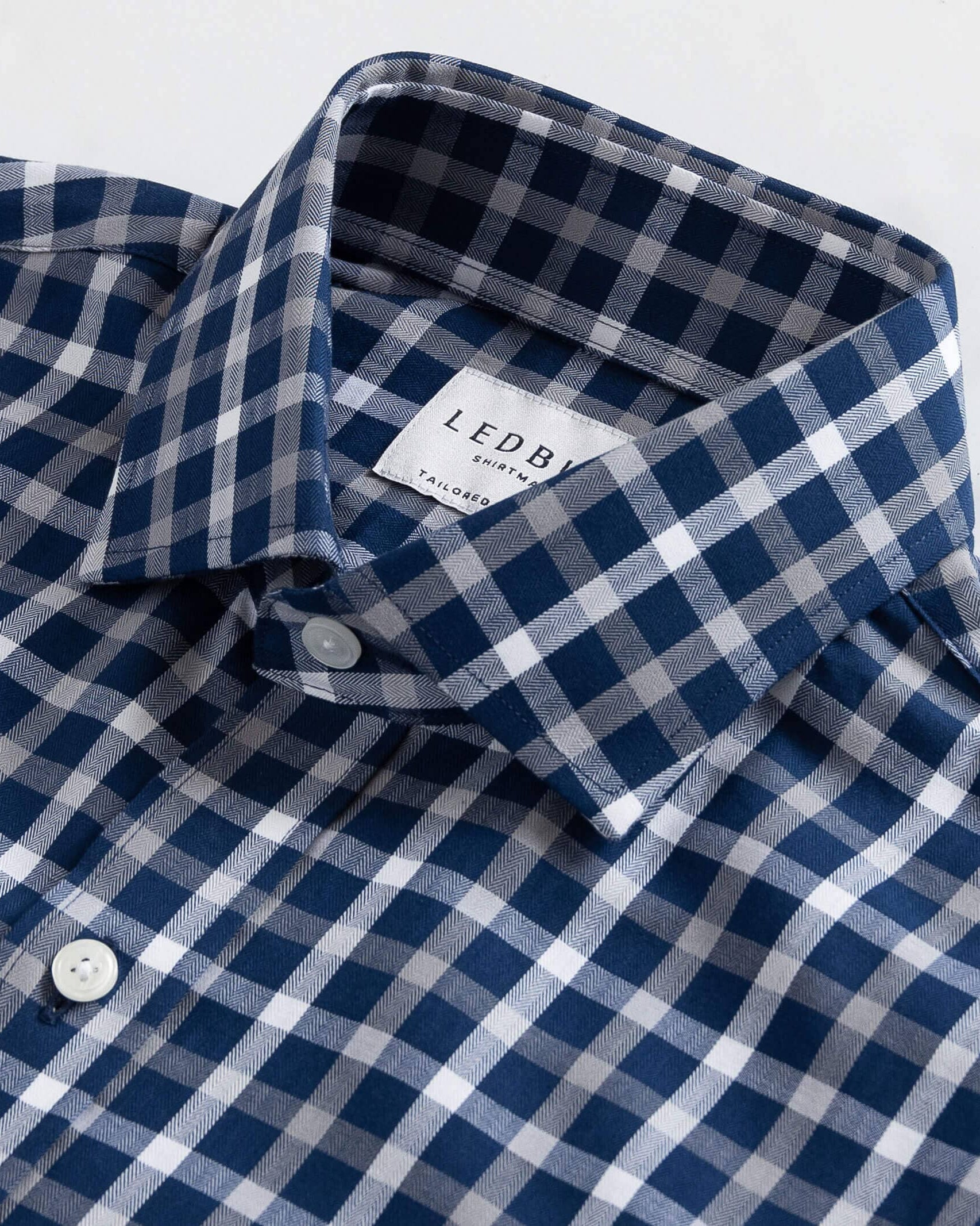 The Navy Blue Miller Check Casual Shirt Casual Shirt- Ledbury