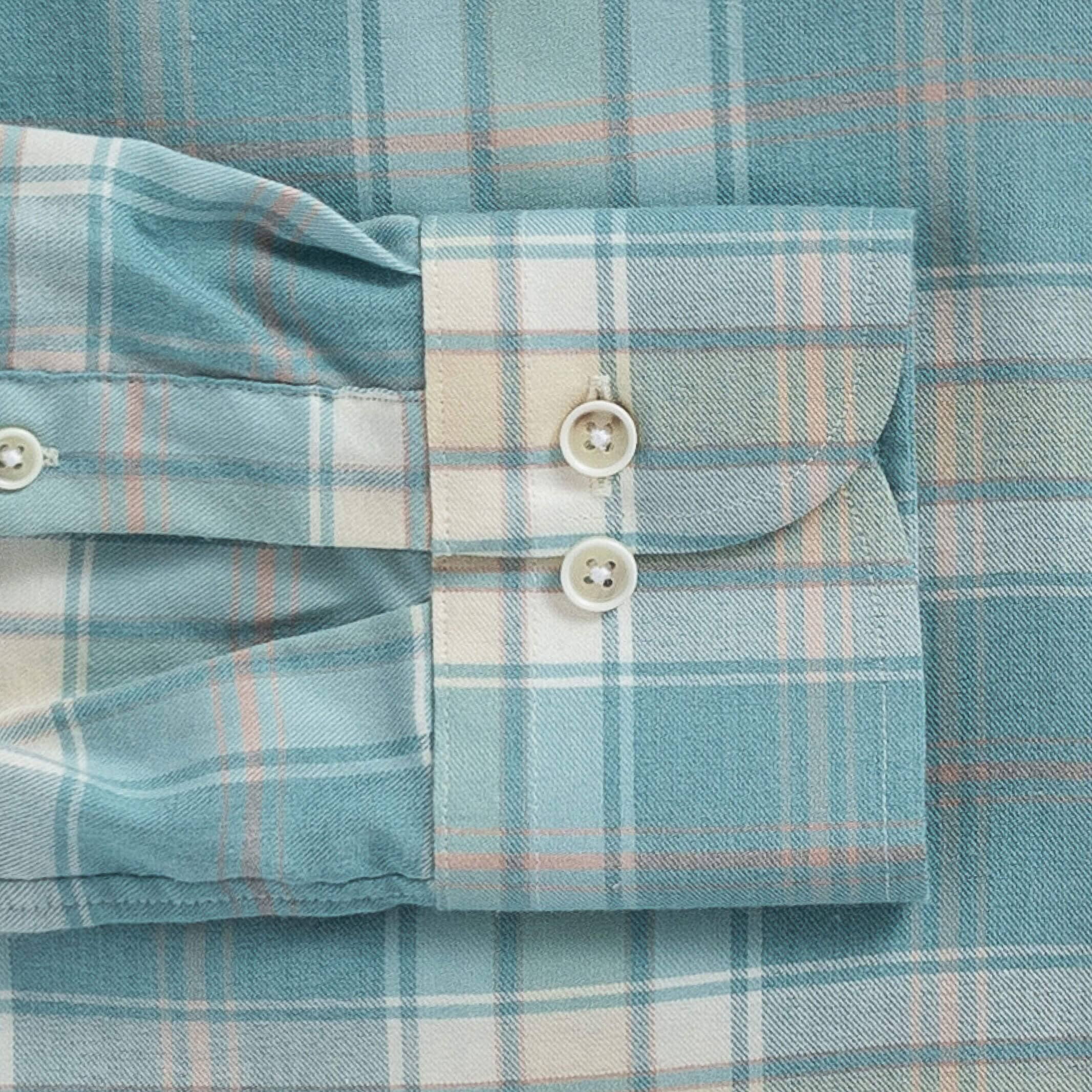 The Blue Mist Hartford Stretch Plaid Casual Shirt Casual Shirt- Ledbury