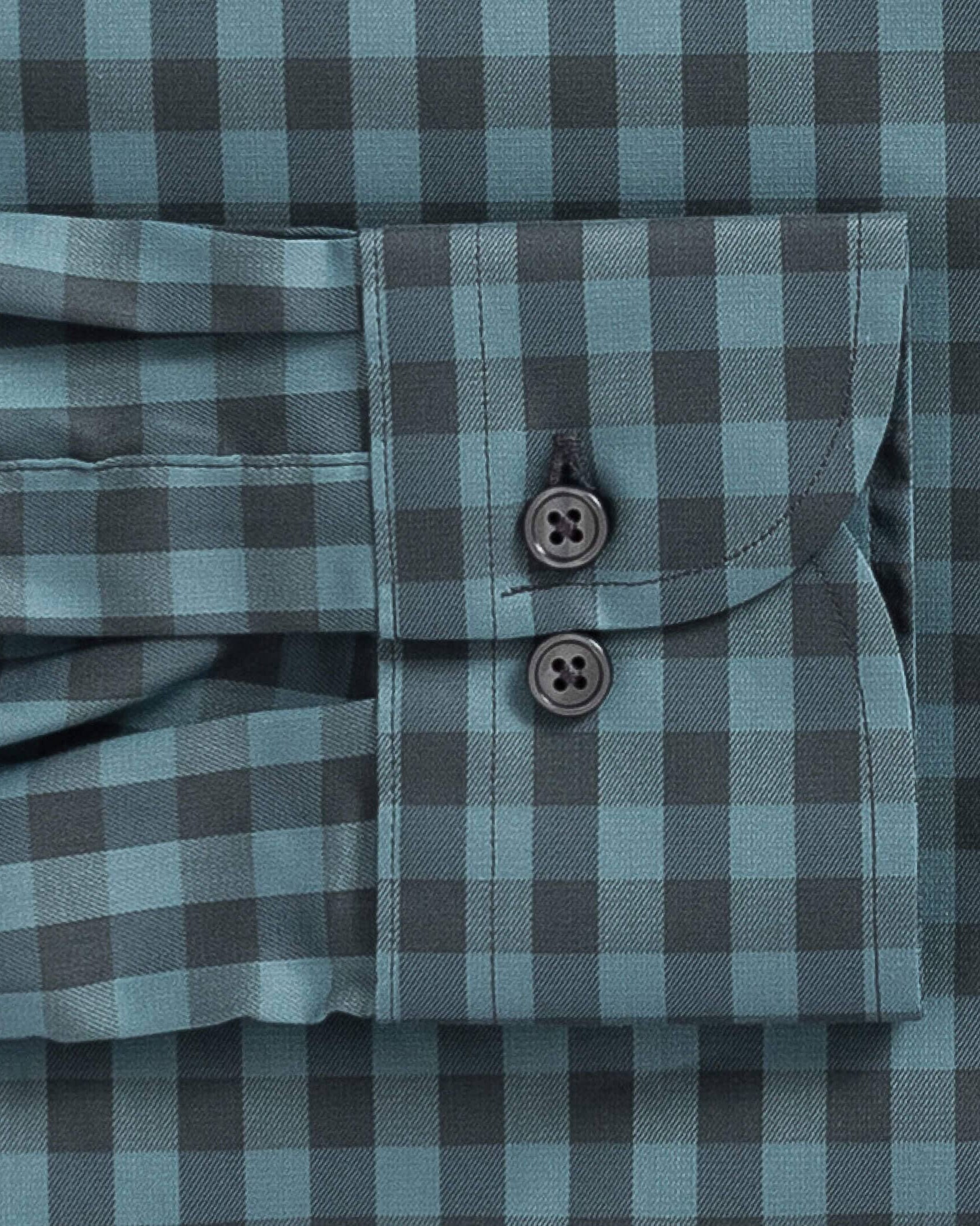 The Sea Green Chelsen Stretch Gingham Dress Shirt Dress Shirt- Ledbury