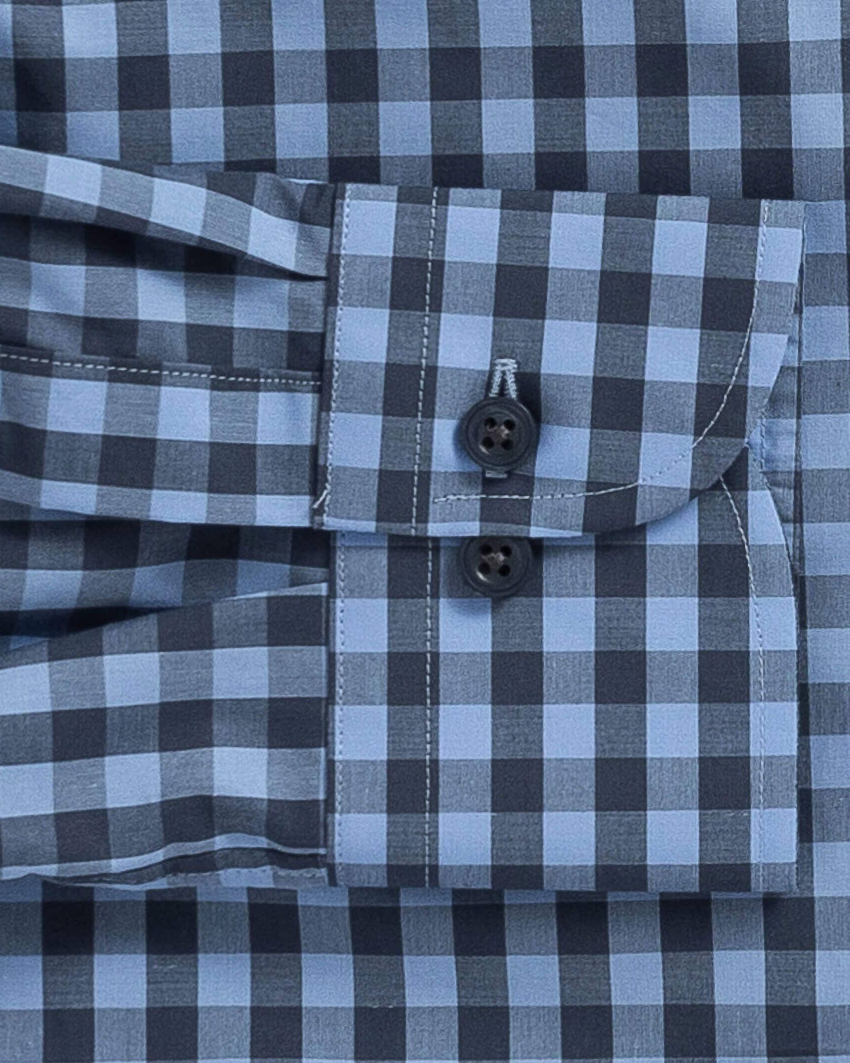 The Surf Blue Hayes Gingham Dress Shirt Dress Shirt- Ledbury