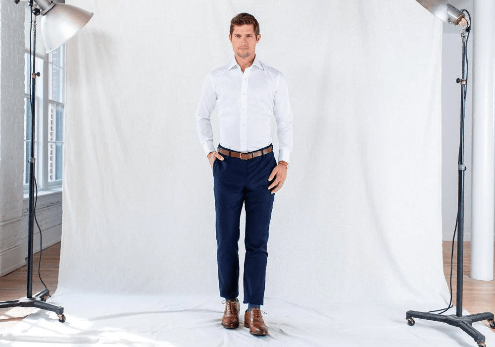 The White Fine Twill Mid-Spread Dress Shirt Dress Shirt- Ledbury