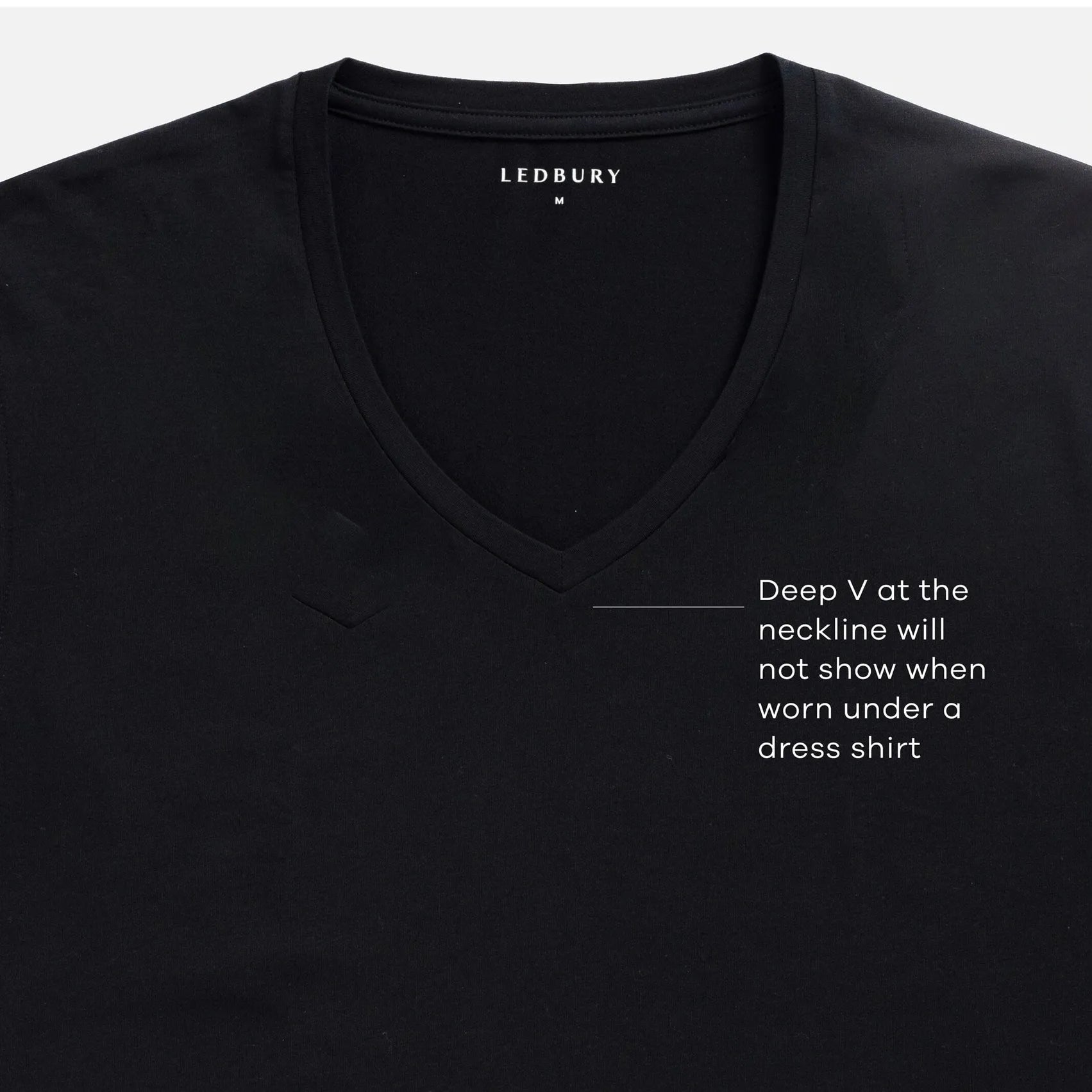 The Black V Neck Undershirt Custom Undershirt- Ledbury